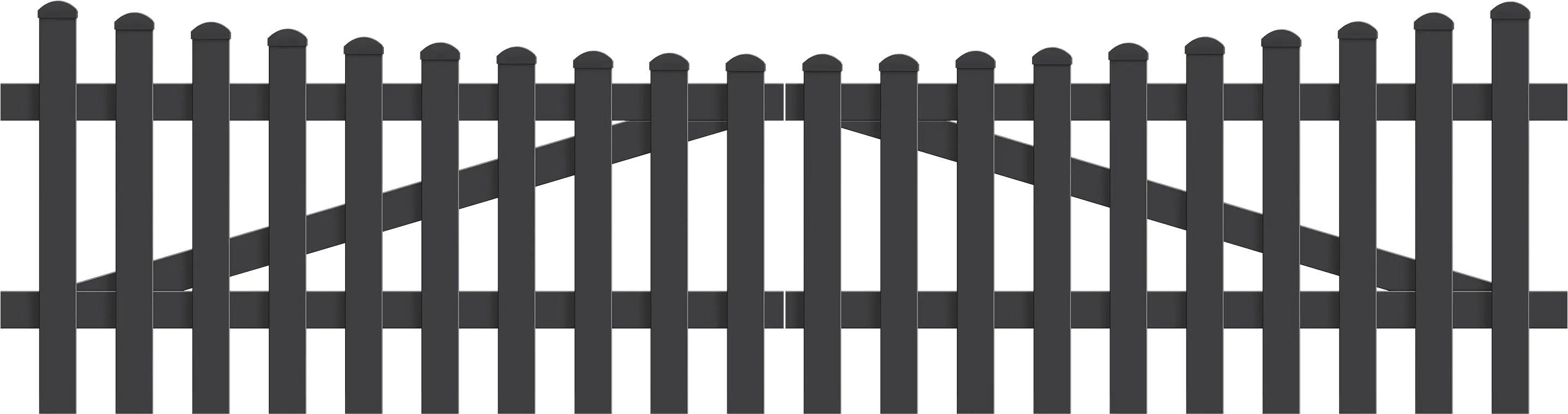 KM Zaun Doppeltor Triest Unterbogen 303,4 x 80 cm, anthrazit KM Zaun Doppeltor Triest Unterbogen 303,4 x 80 cm, anthrazit