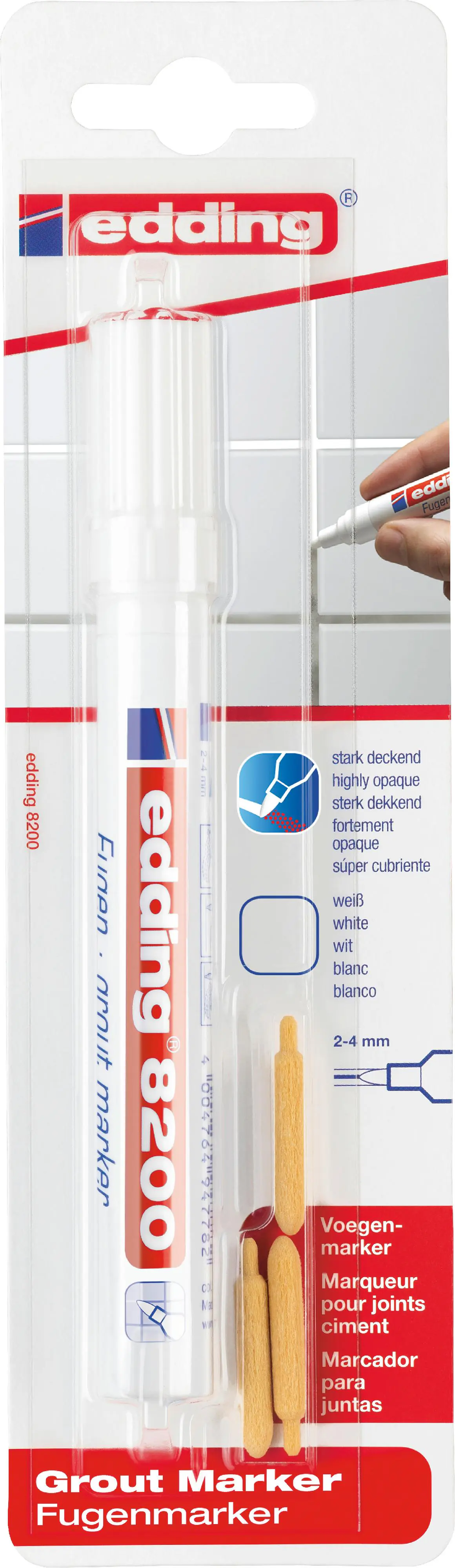 edding 8200 grout marker weiß 2 - 4 mm