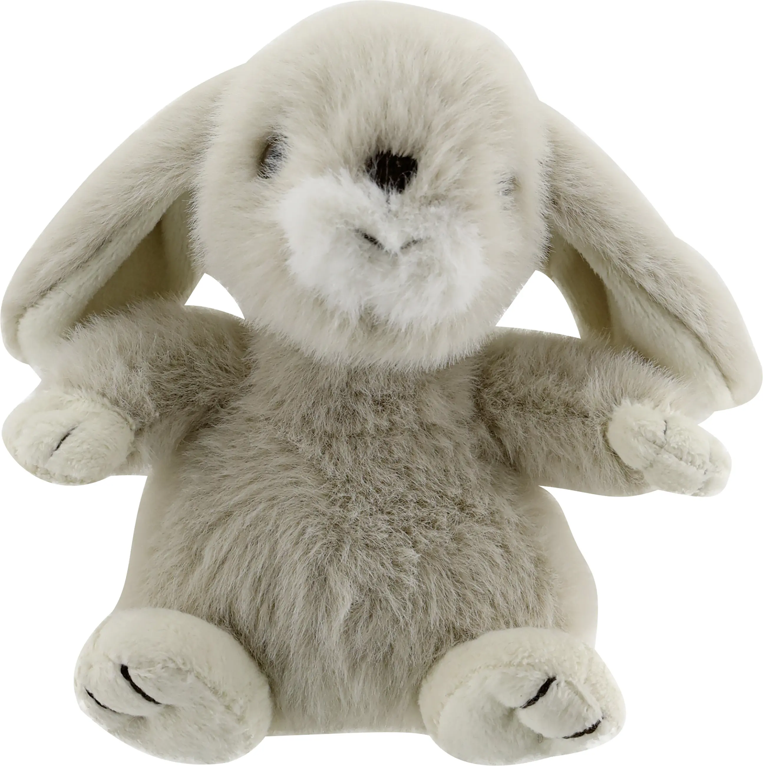 Kuscheltier Hase Plüsch 13 x 10 x 14,5 cm grau