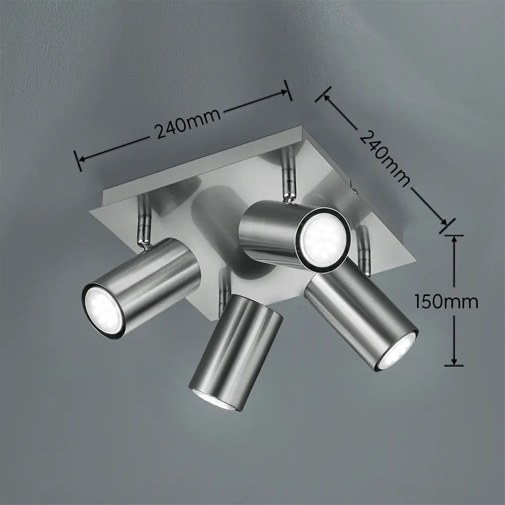 Trio Leuchten 4er Spot Marley GU10, nickel matt