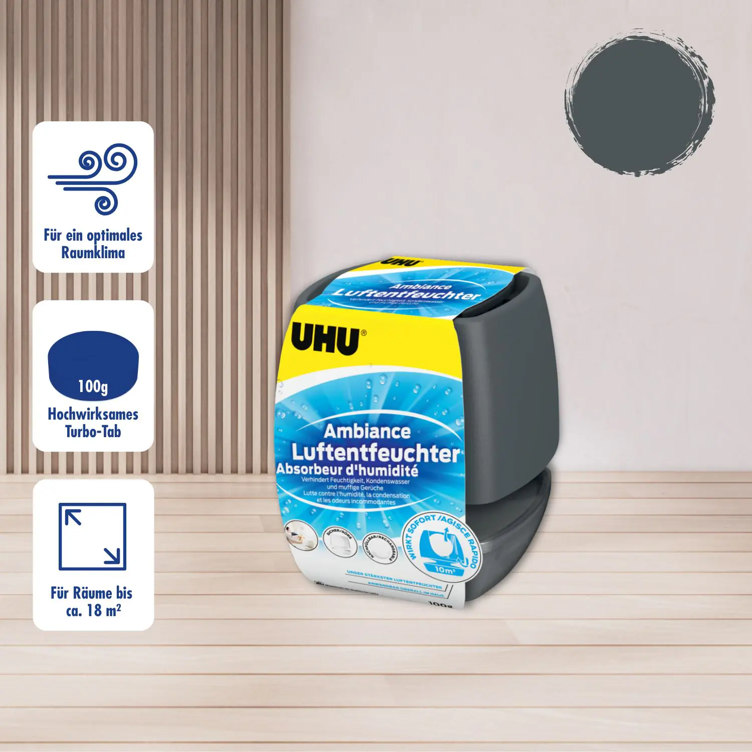 UHU Luftentfeuchter Ambiance anthrazit, 100 g