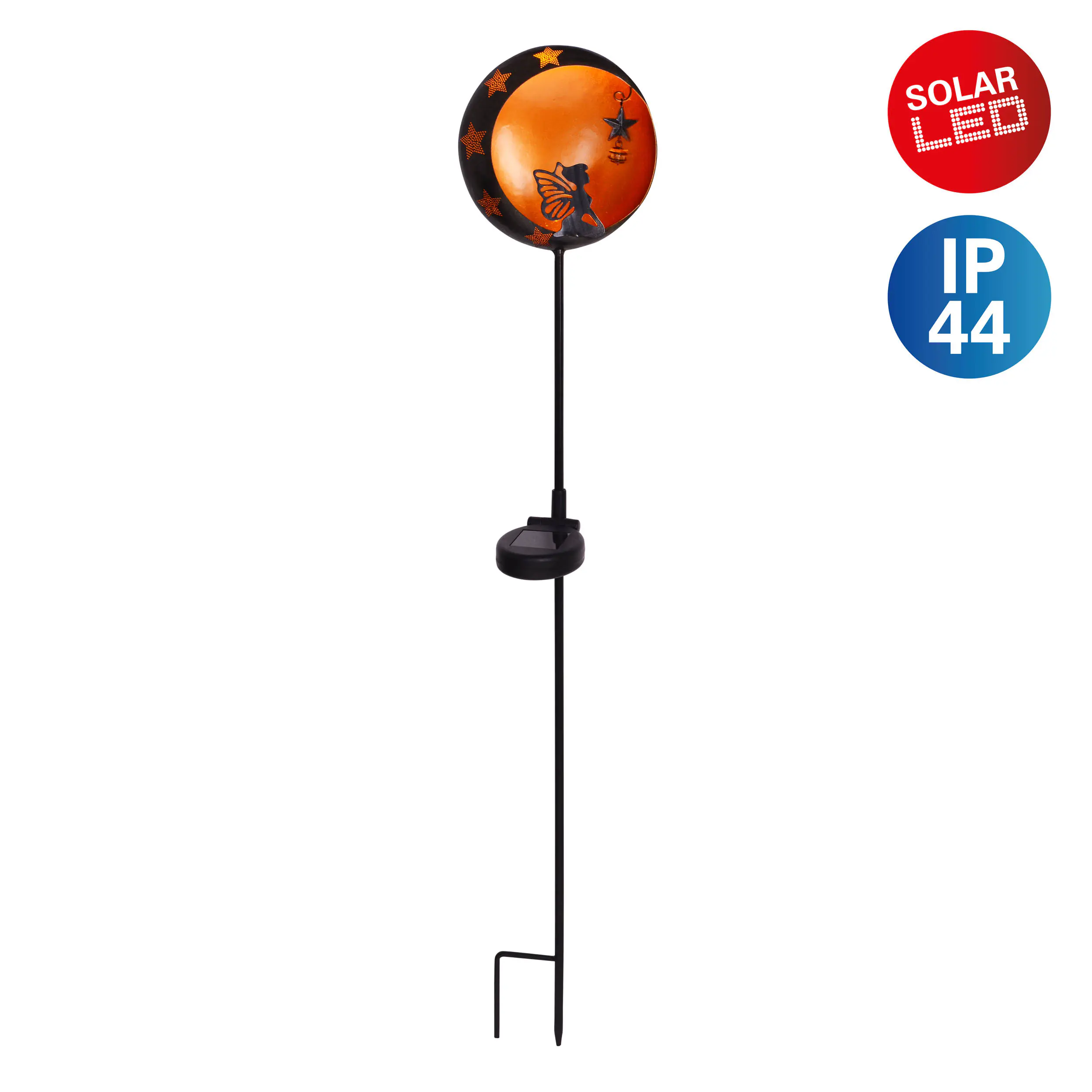 Näve Solar-Gartenleuchte LED mit Dämmerungssensor Elfe 84 cm schwarz