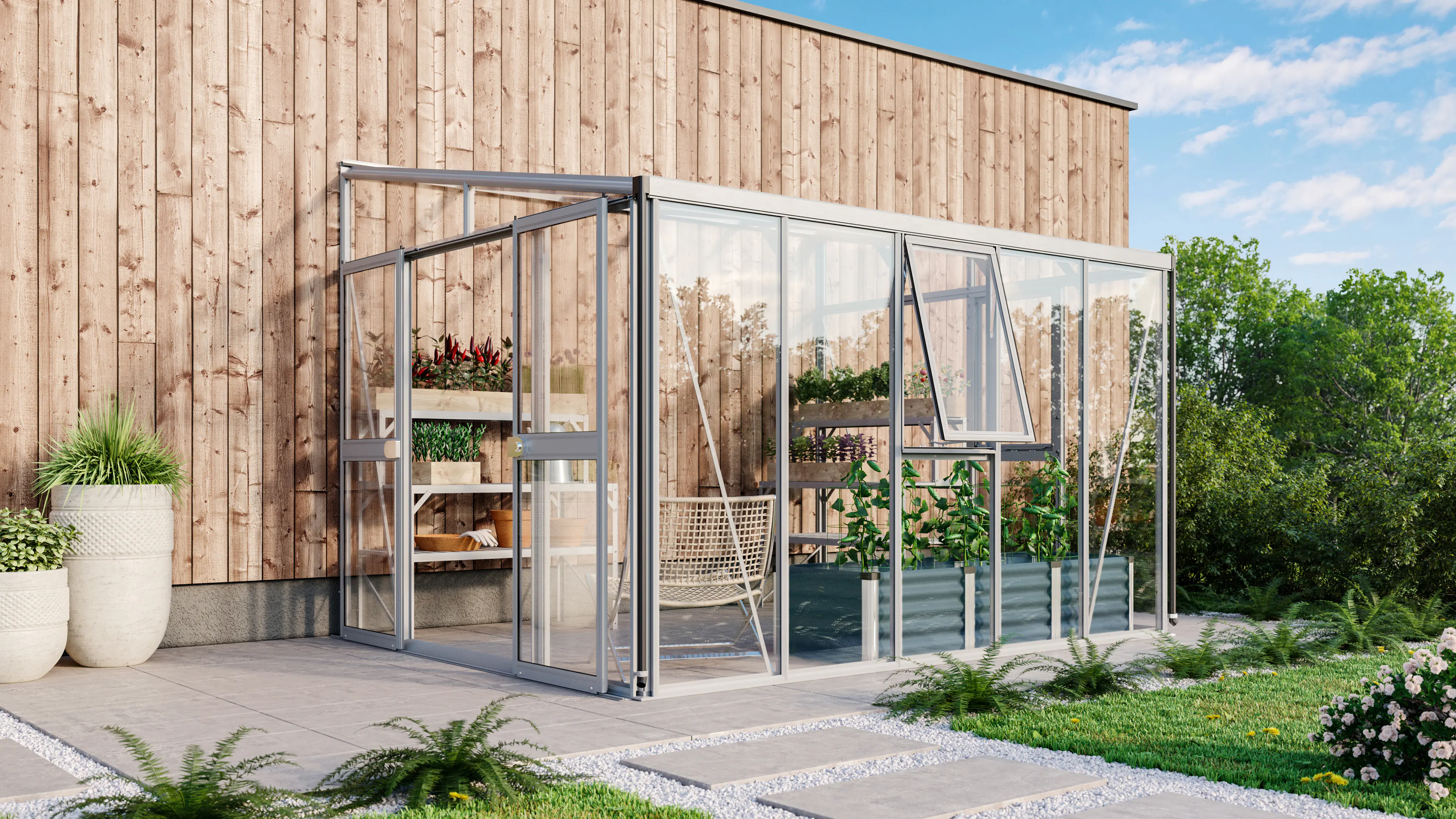 Vitavia Anlehngewächshaus Helena 8600 268 x 344 cm 3 mm ESG