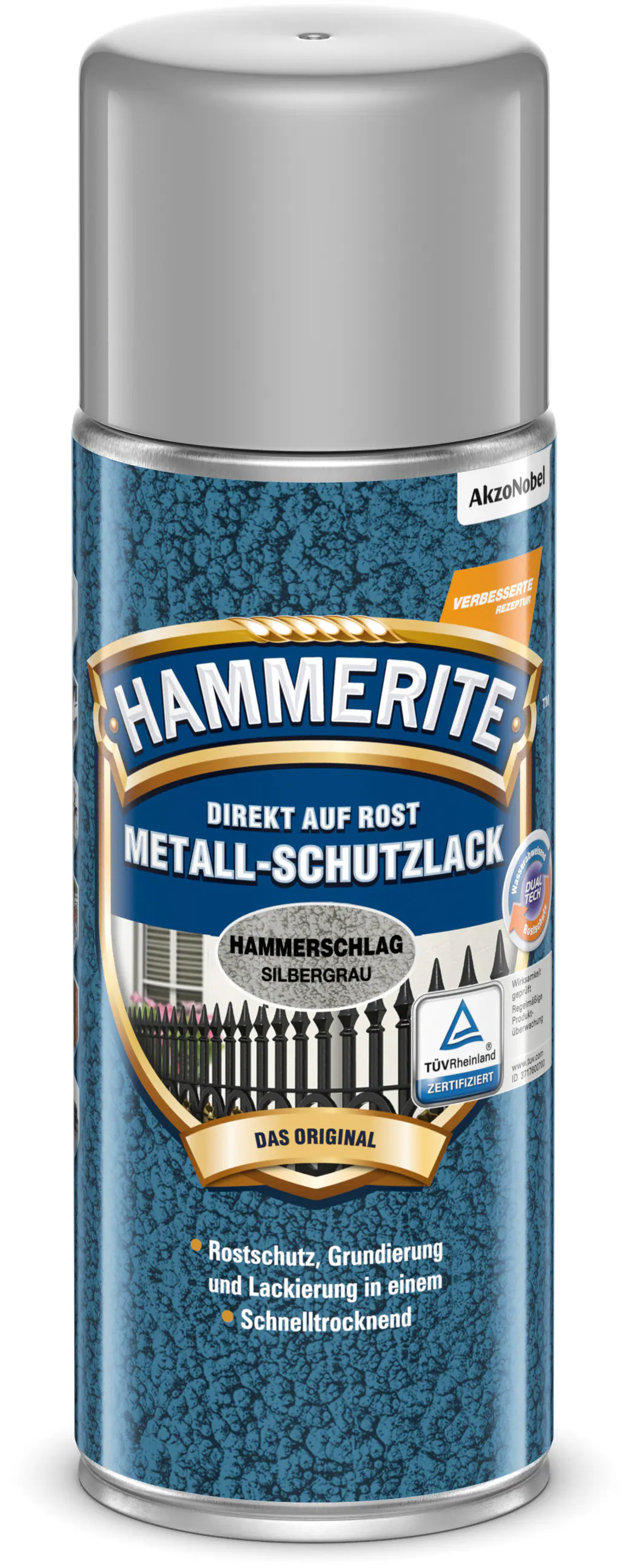 Hammerite Metall-Schutzlack Hammerschlag Spray 400 ml silbergrau