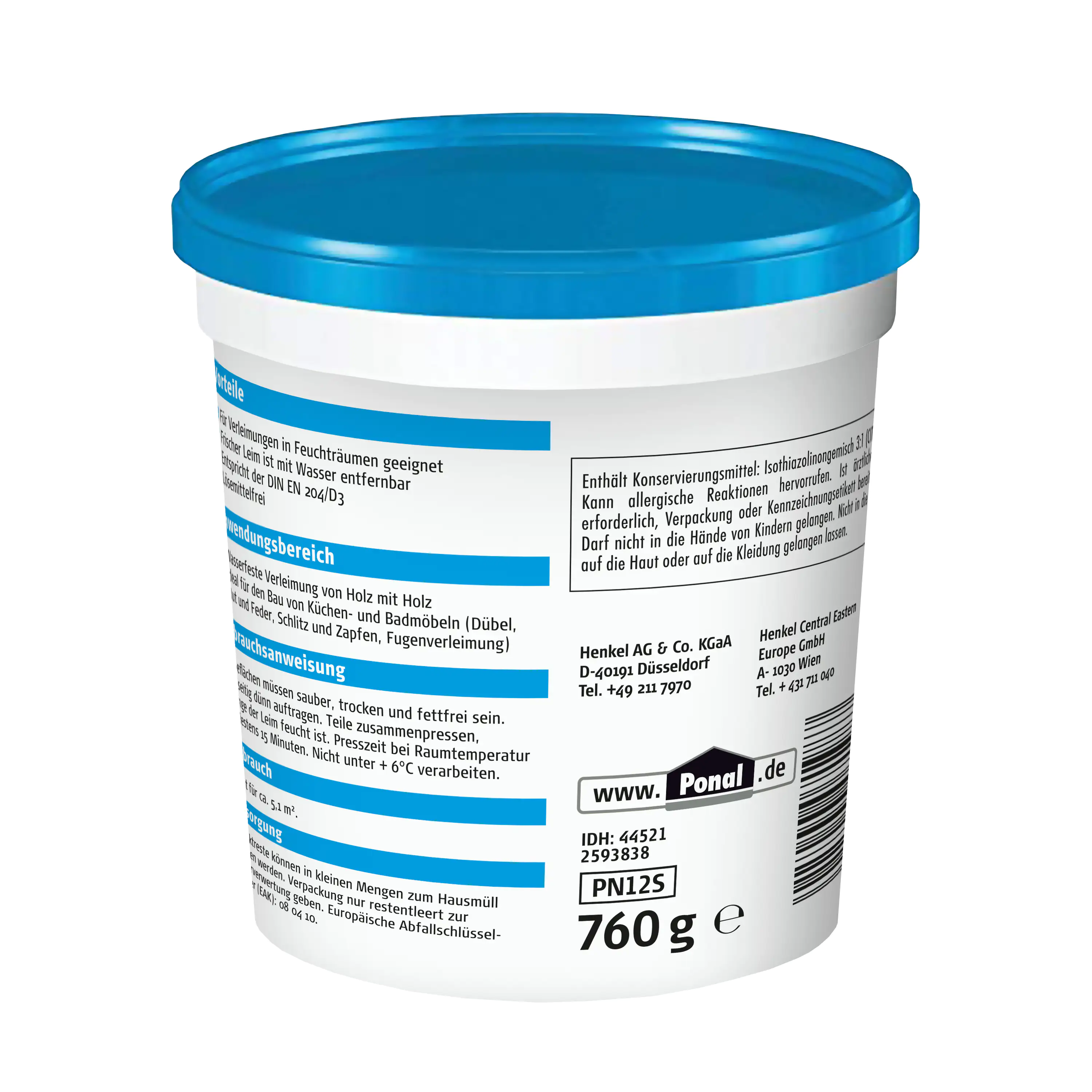 Ponal Holzleim Wasserfest 760 g Dose, trocknet transparent