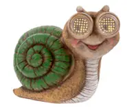 LED Dekofigur Solar Schnecke Rolling Eyes 21–26 cm warmweiß beige-grün LED Dekofigur Solar Schnecke Rolling Eyes 21–26 cm warmweiß beige-grün