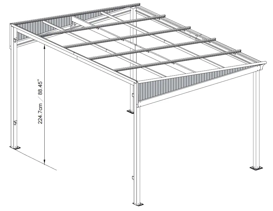0772830165432_2533747 Sojag Terrassenüberdachung St. Barth 10x12 Anthrazit 296x364 cm anthrazit