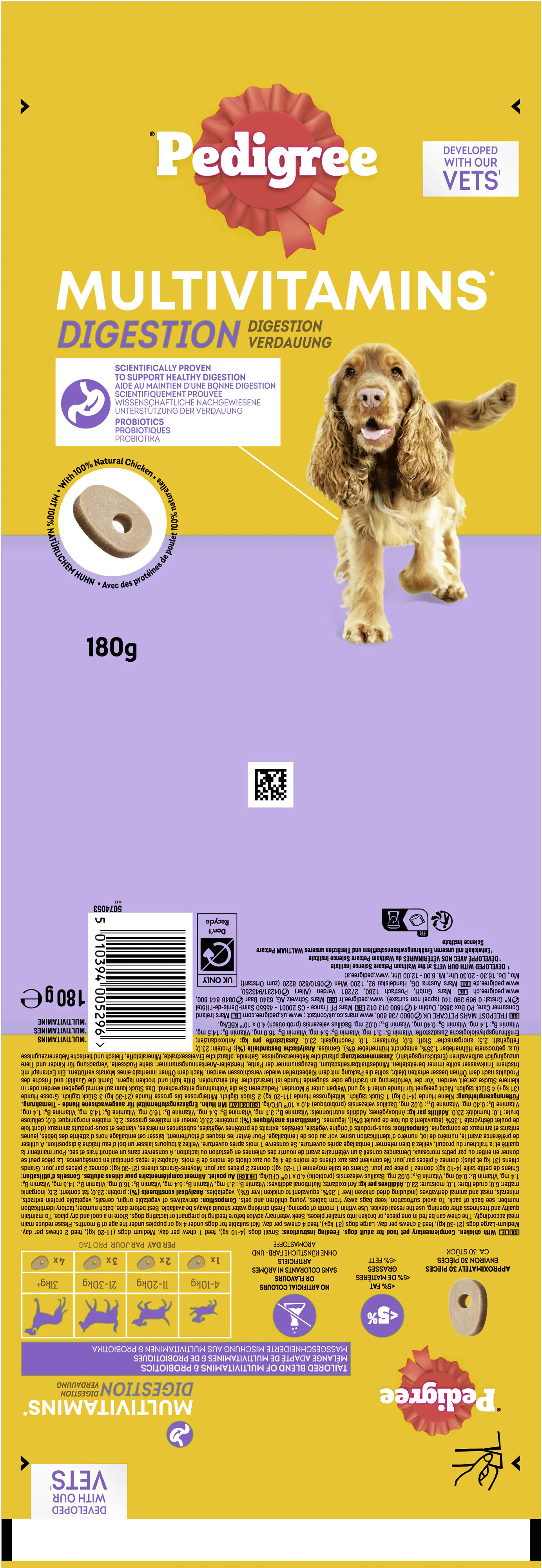 Pedigree Digestion  Hundeleckerli Adult 180 g Huhn