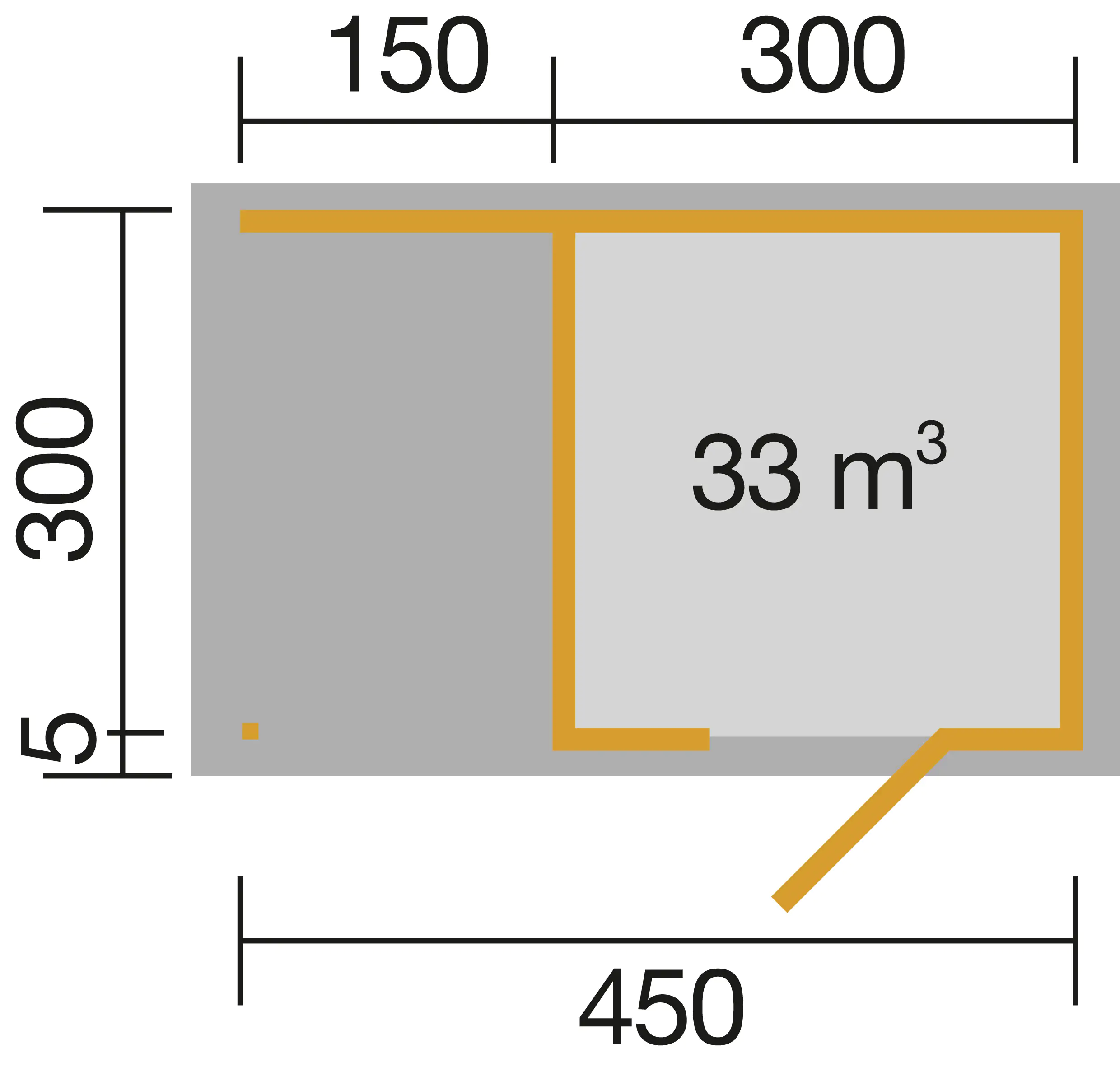 Weka Designhaus Wekaline 413 A 450 x 300 cm anthrazit mit Fußboden
