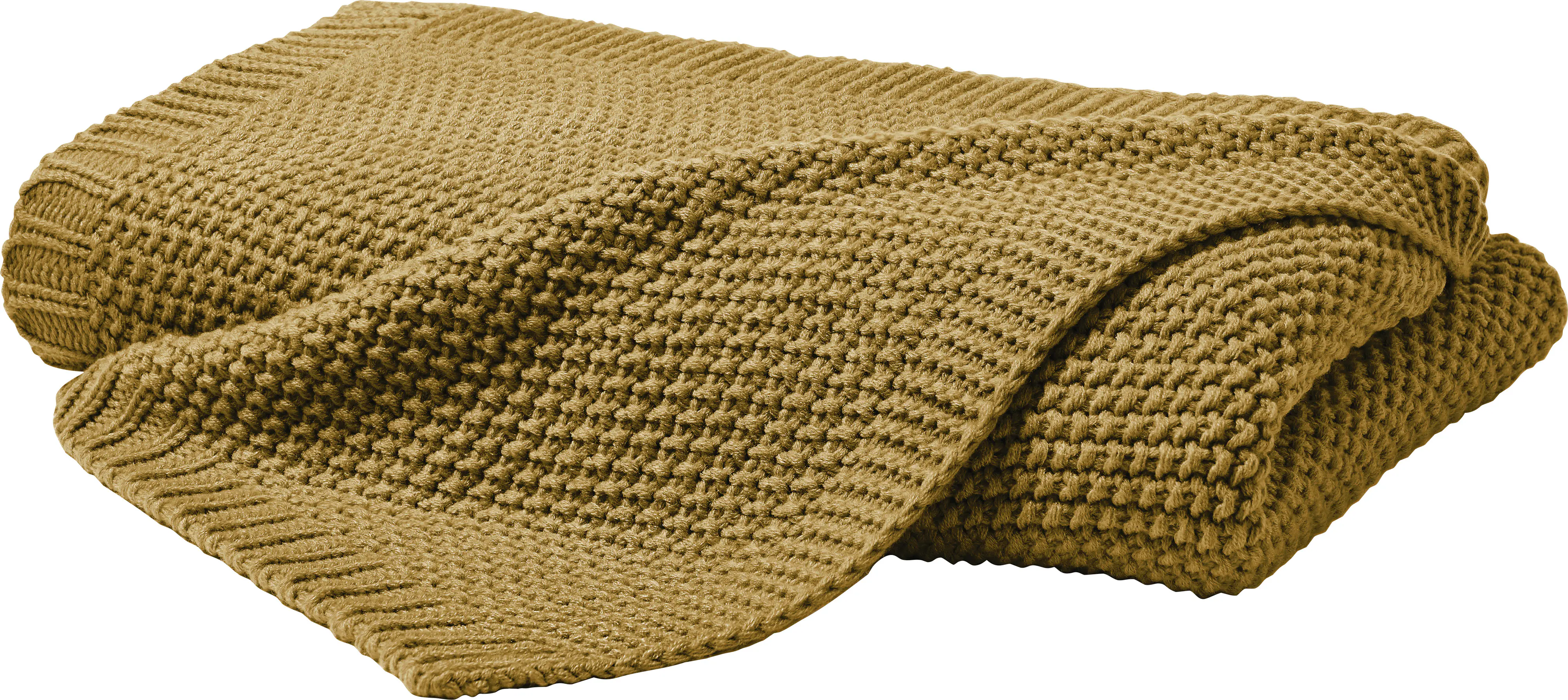 Strickdecke 130 x 170 cm senf