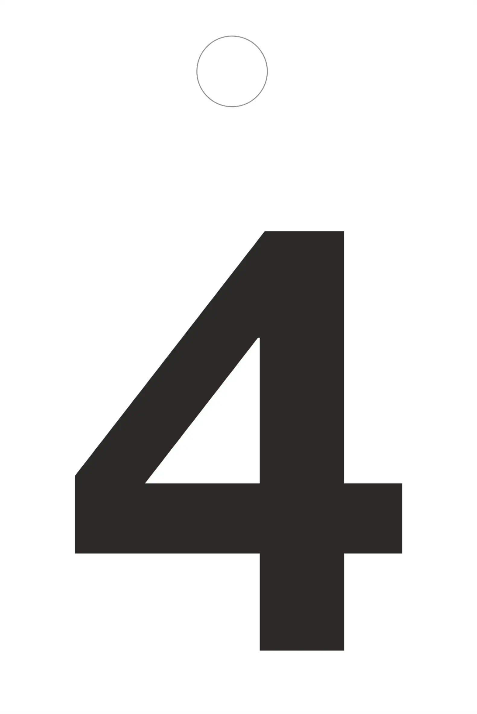 Conmetall Aufkleber Zahl 4 PVC 3,5 x 3,5 cm schwarz 