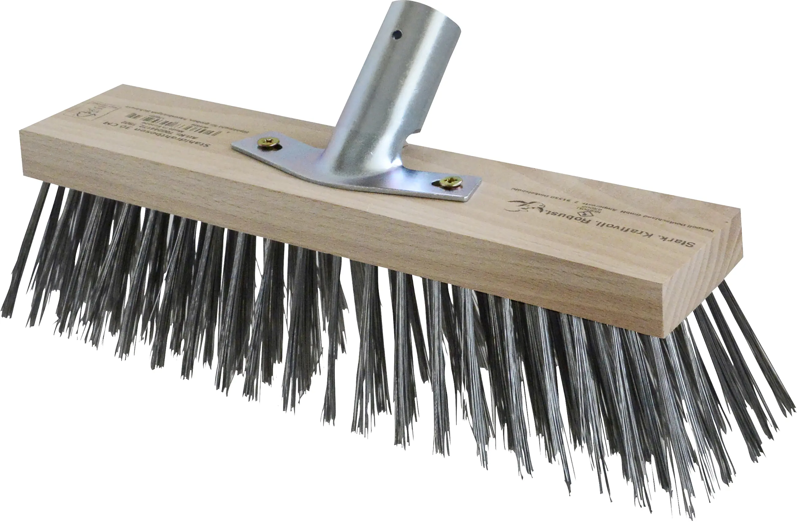 Nespoli Stahldrahtbesen 30 cm mit Metallstielhalter 28 mm 