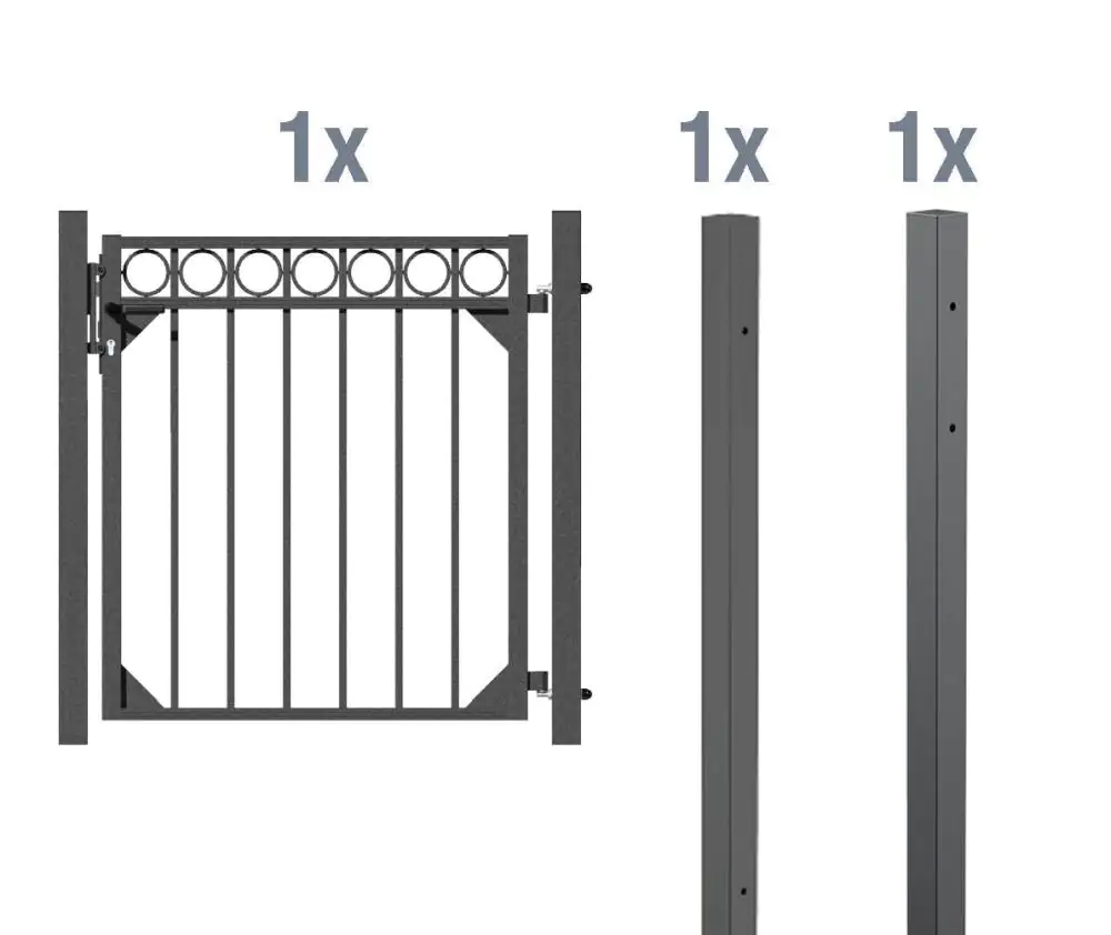 Alberts Komplettset Tor Circle 100 x 96,5 cm anthrazit
