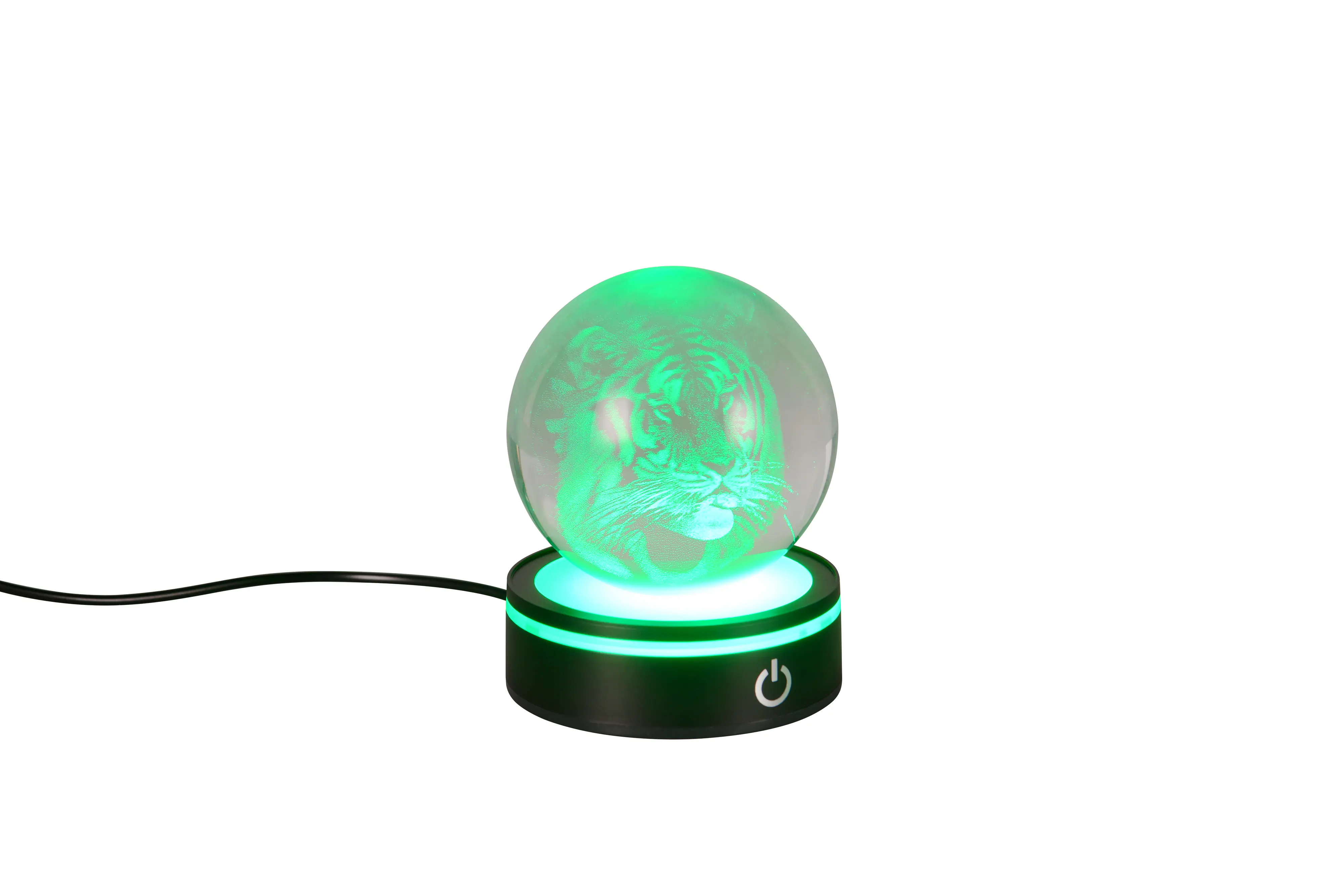 Reality LED-Tischleuchte Rosebud Fun Tiger Ø 8 cm kaltweiß schwarz matt
