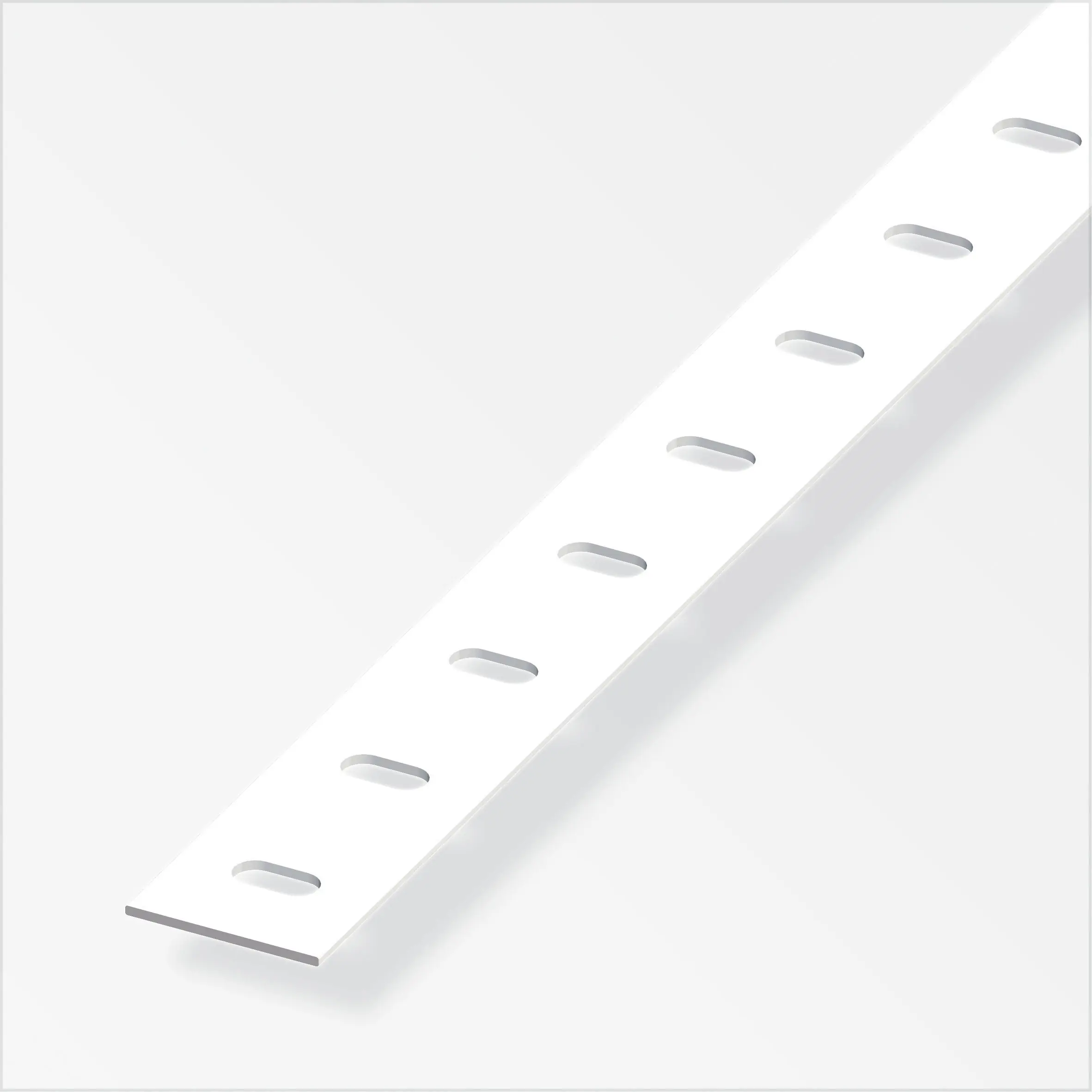 alfer Flachprofil Stahl beschichtet weiß gelocht