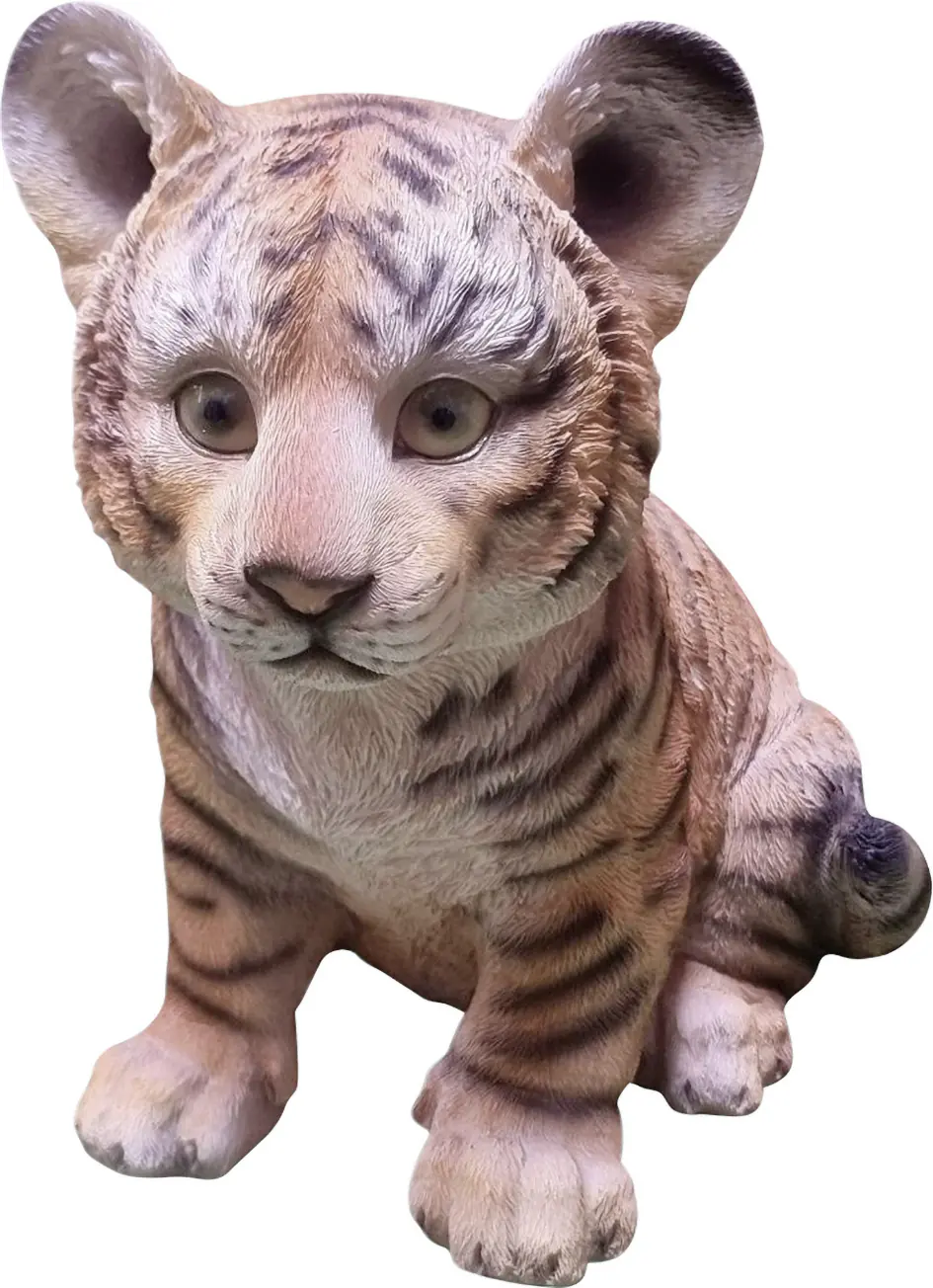 Dekofigur Tiger sitzend 30 x 22 cm braun