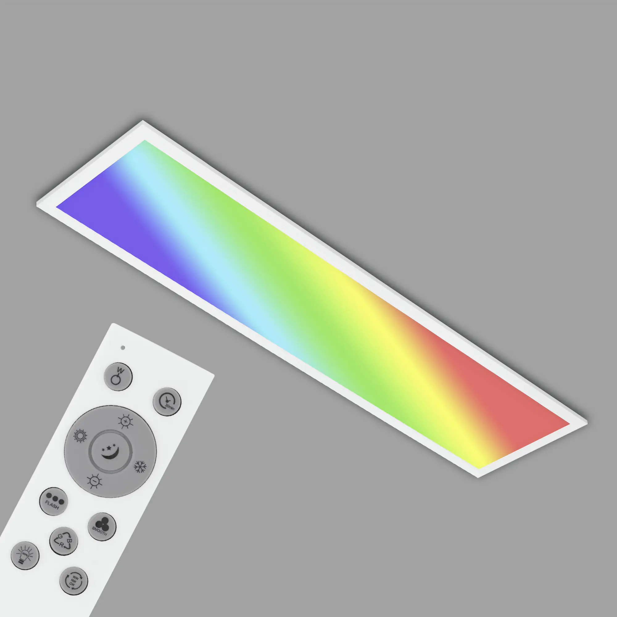Briloner LED-Panelleuchte ultraflach 100 x 25 cm weiß RGB dimmbar