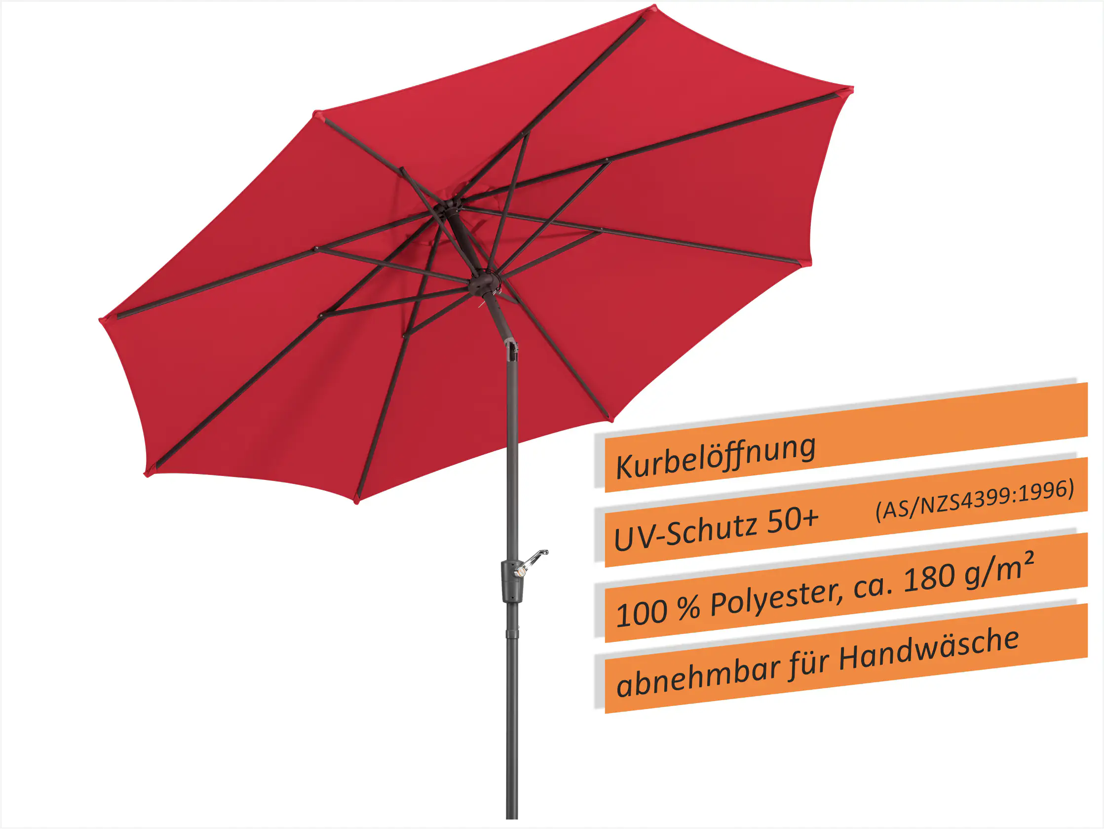 Schneider Sonnenschirm Harlem rot Ø 270 cm Schneider Sonnenschirm Harlem rot Ø 270 cm