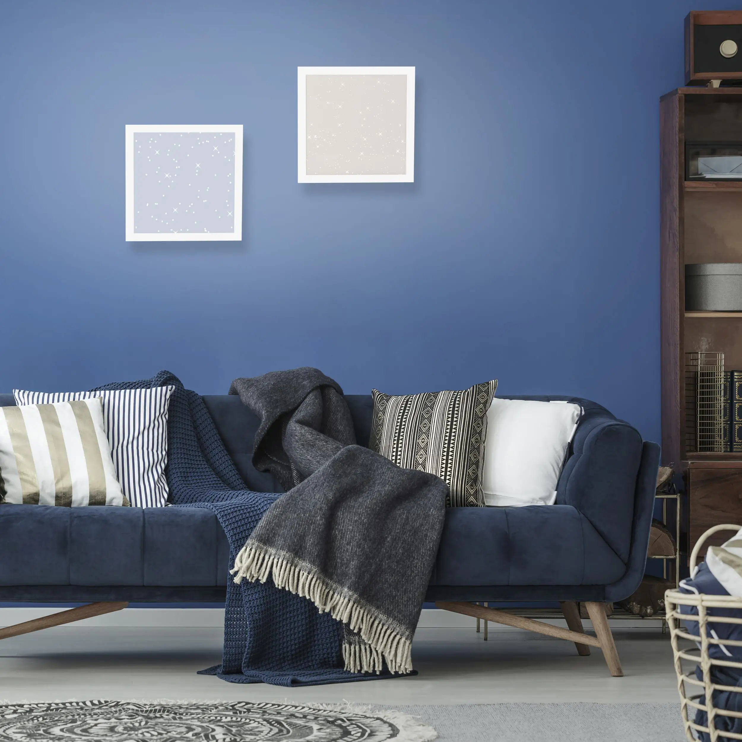 JustLight LED Deckenleuchte Starryflat weiß 29,5 x 29,5 cm dimmbar