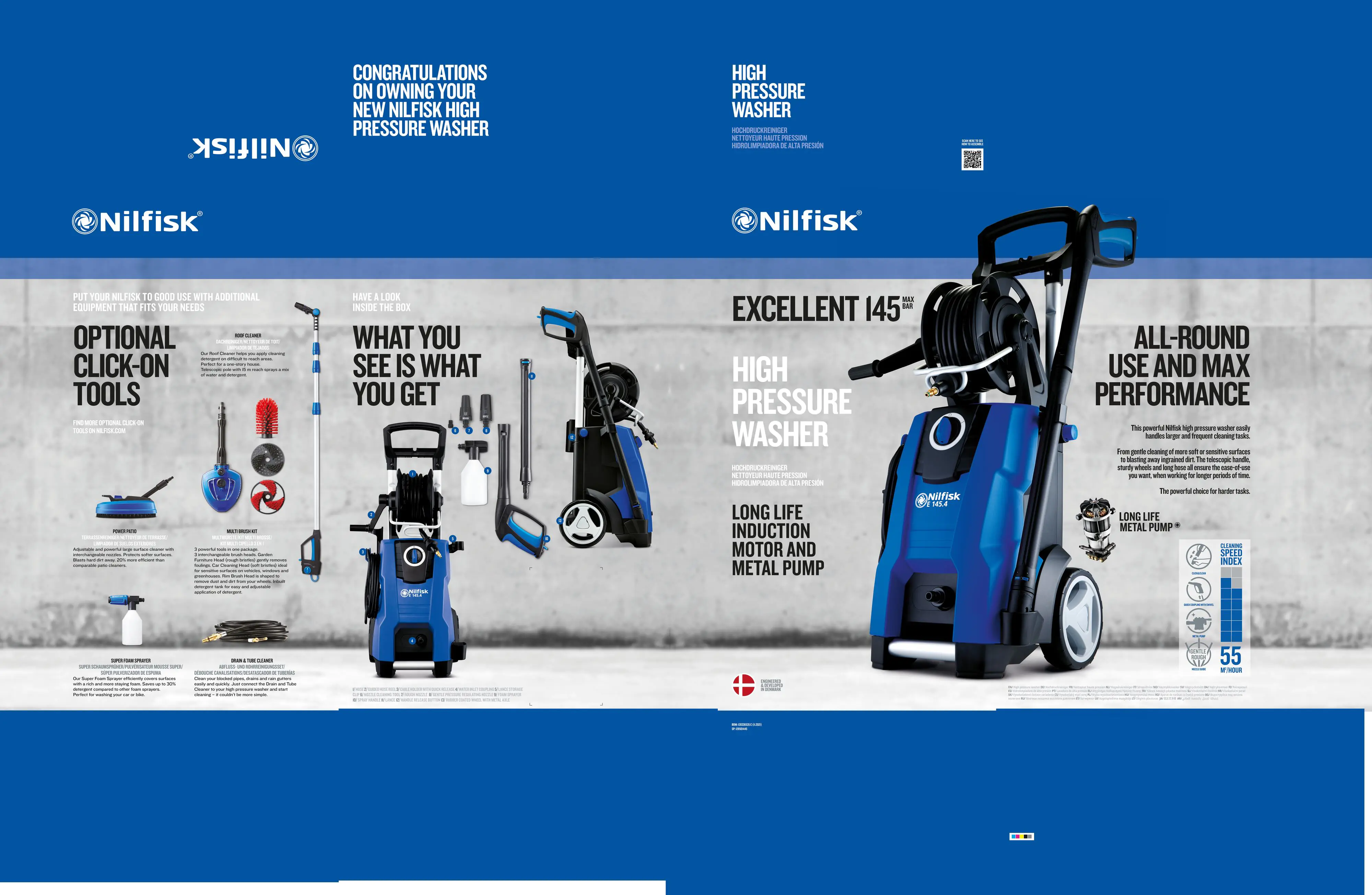 Nilfisk Hochdruckreiniger E 145.4-9 P X-tra 2100 W 145 bar 500 l/h