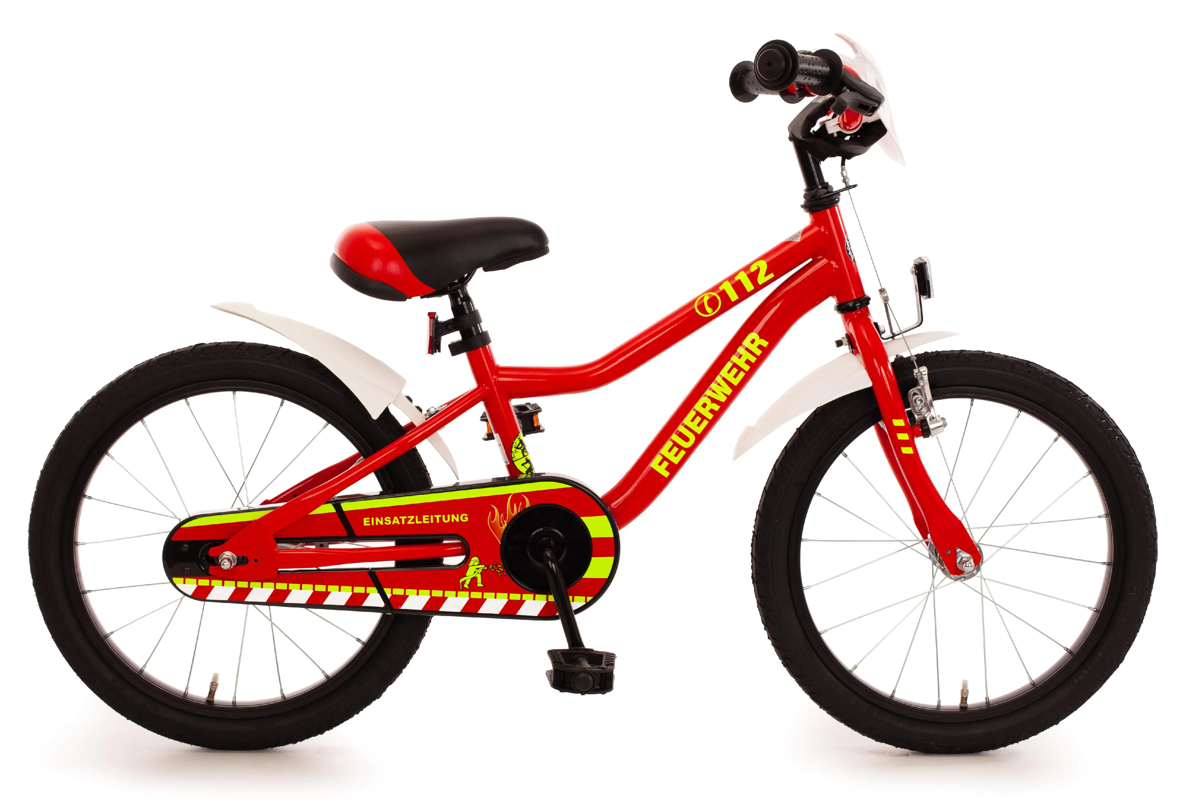 Bachtenkirch Kinderfahrrad Feuerwehr Kuma 18 Zoll rot weiß