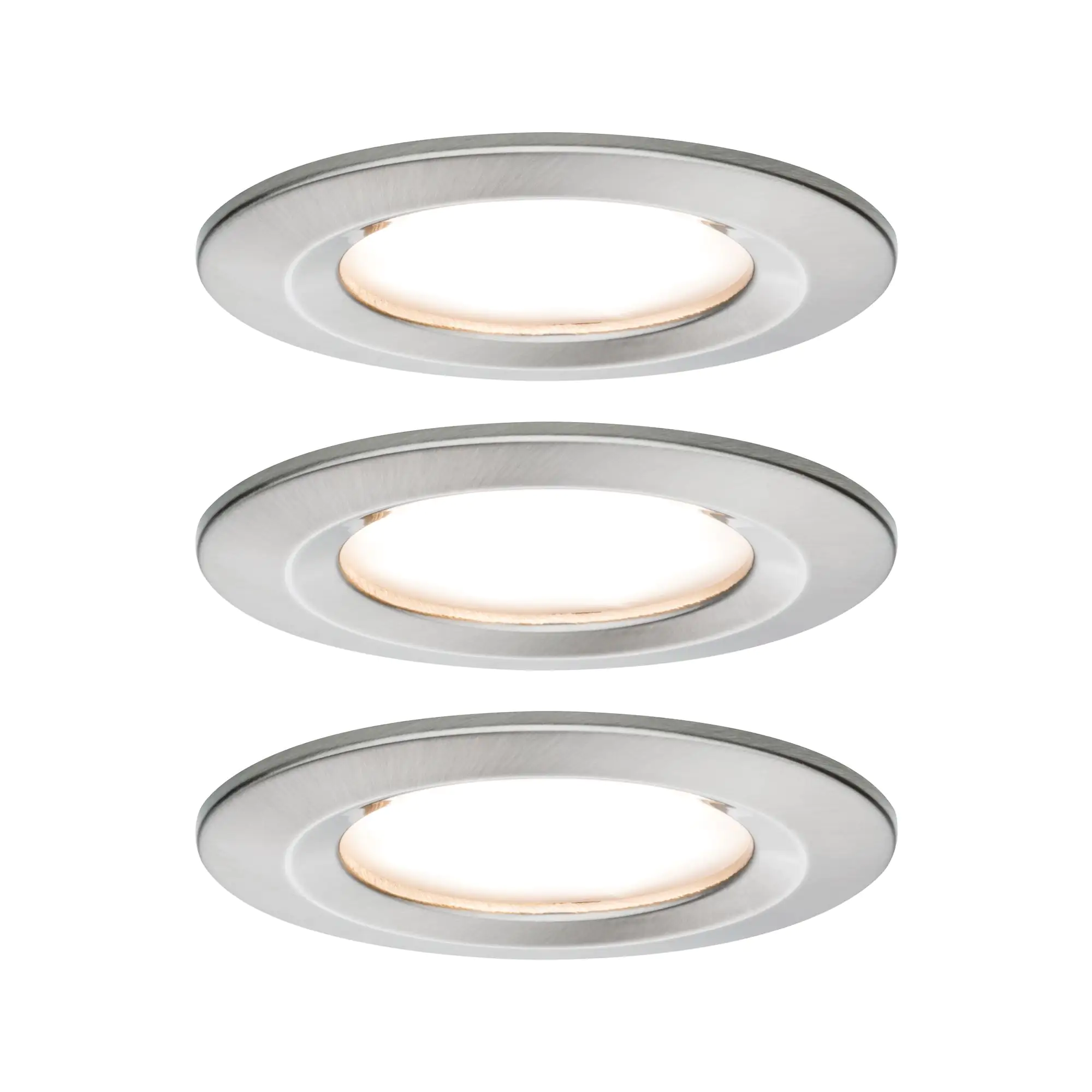 Paulmann LED Einbauleuchte Nova eisen gebürstet 3-stepdimmbar rund starr 3er Set