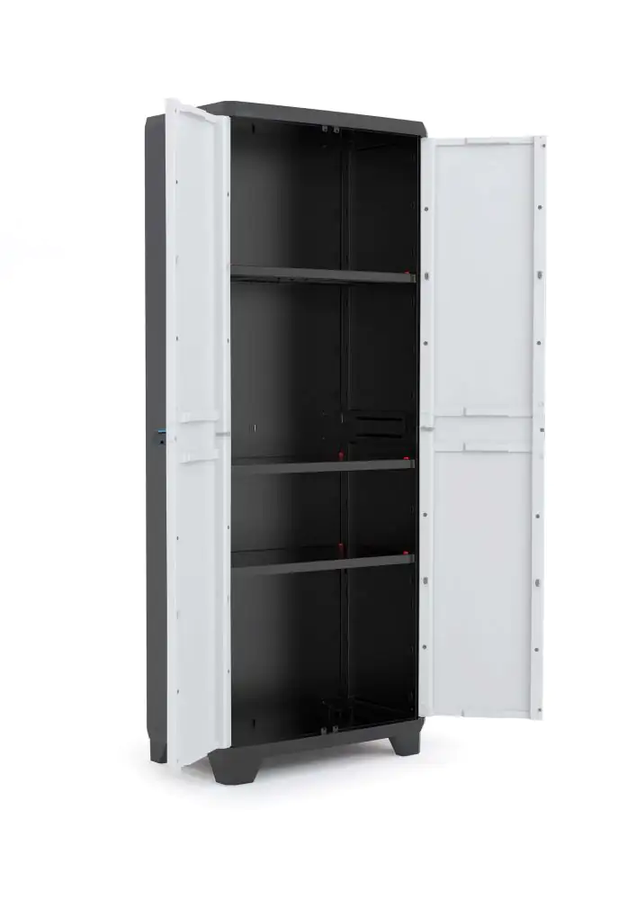 Kis Kunststoffschrank Linear Hoch 173 x 68 x 39 cm grau/schwarz