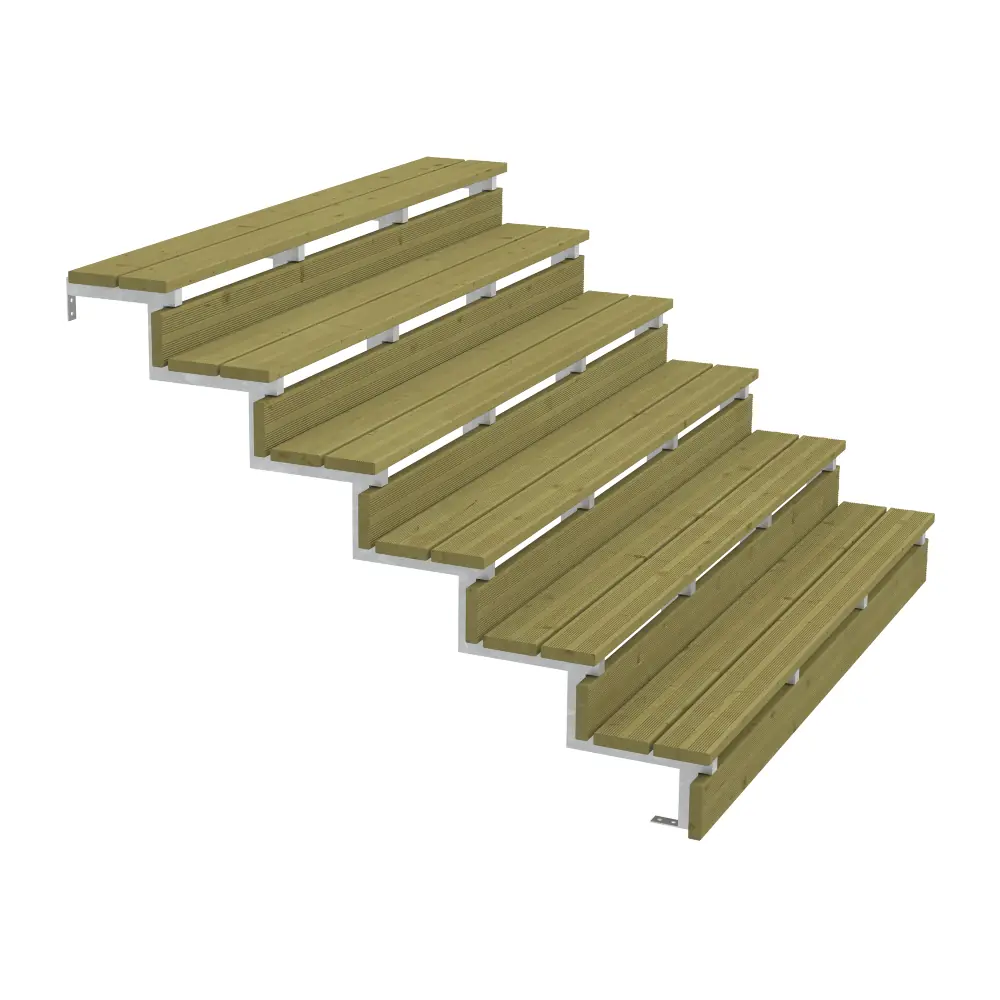 Plus Außentreppe Kiefer/Feuerverzinkt 6 Stufen 180 cm breit