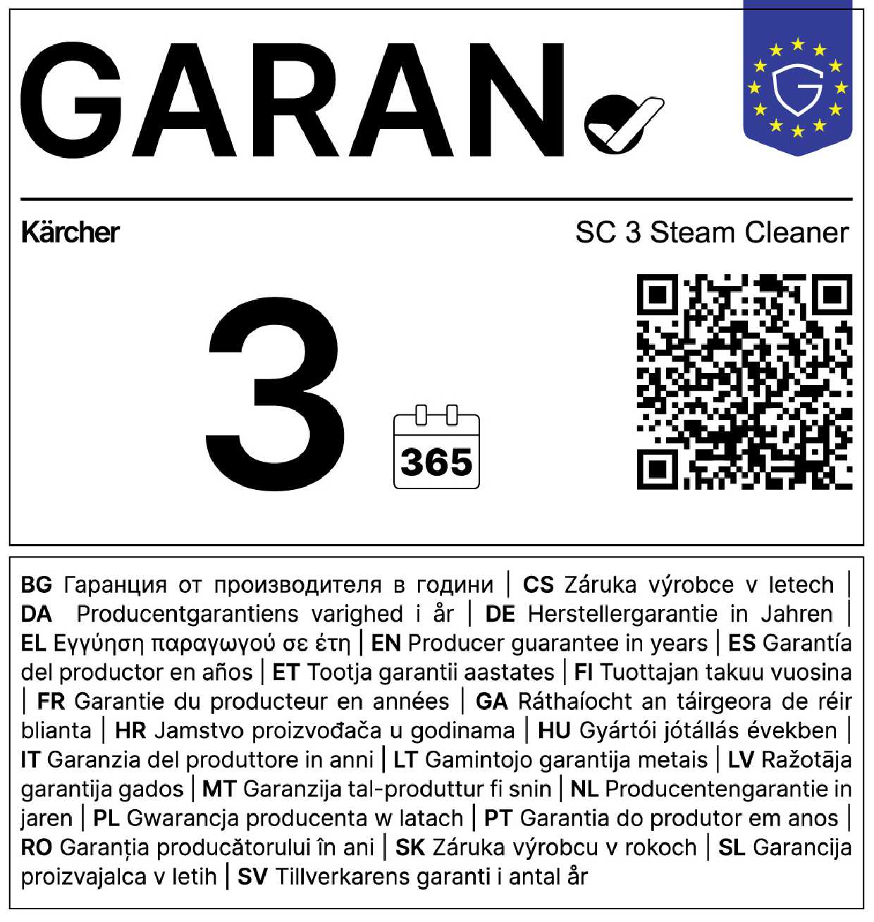 3 Jahre Garantie