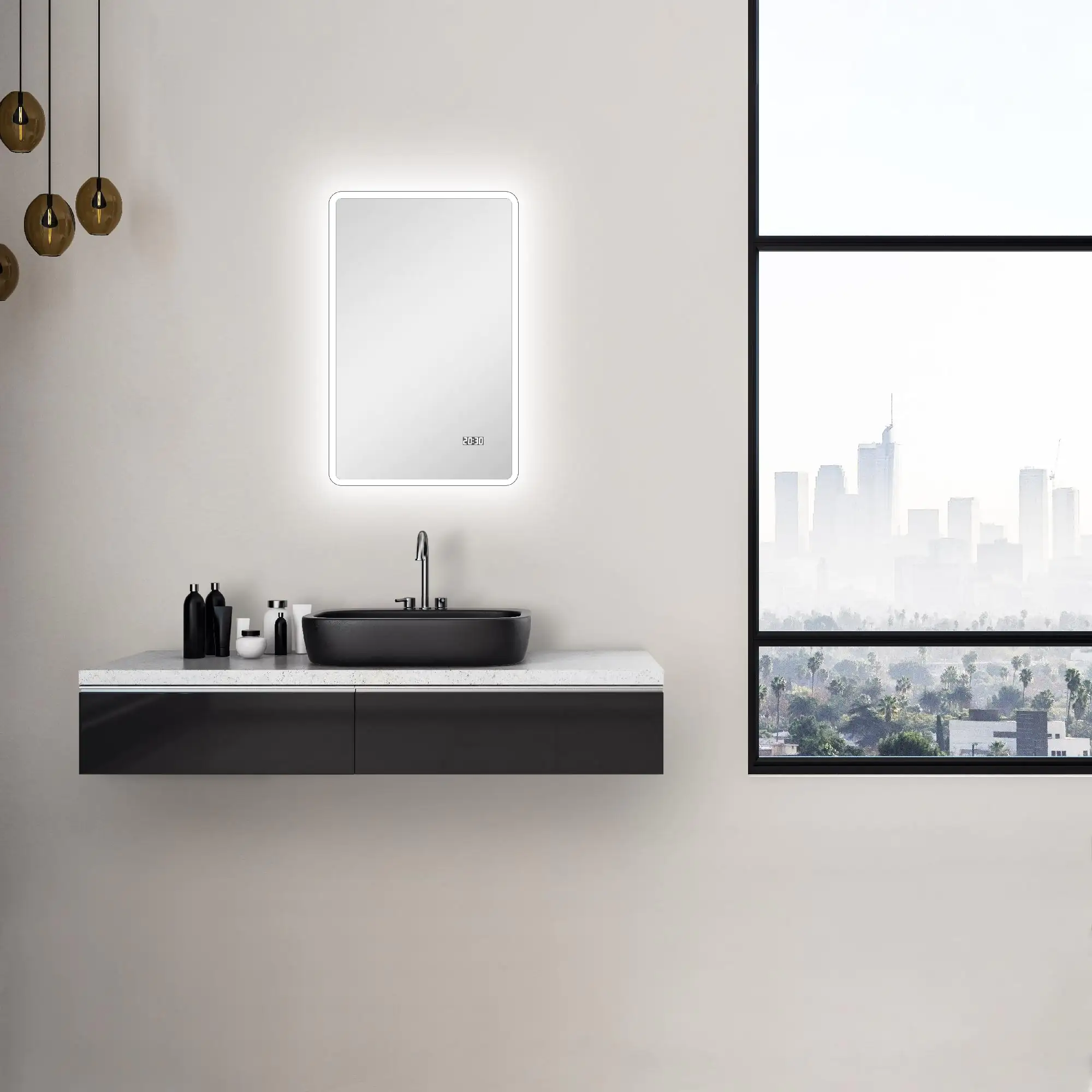 DSK LED Lichtspiegel Silver Sintra 45x70 cm