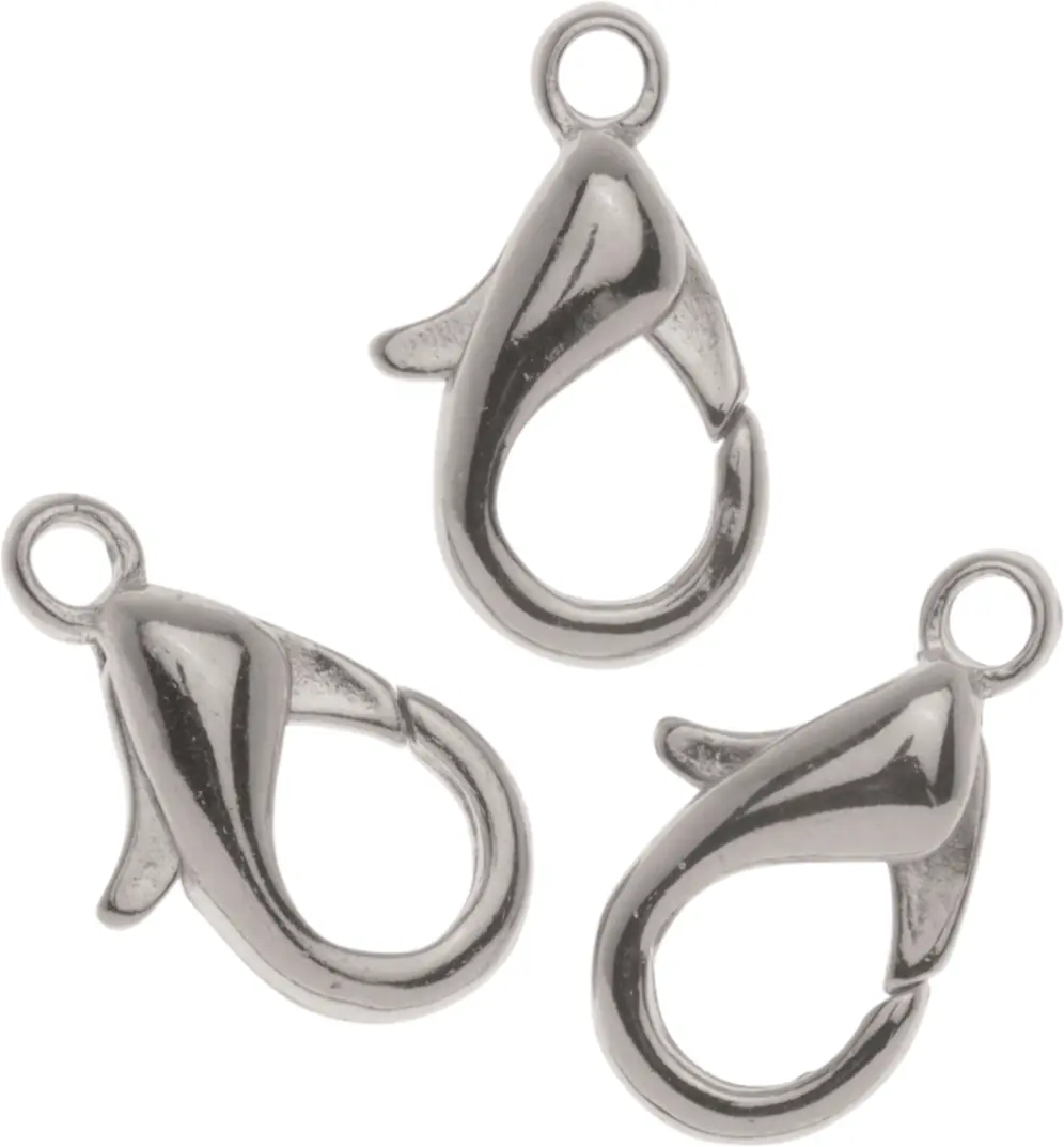 Glorex Karabiner 15 mm 4 Stück, silberfarben