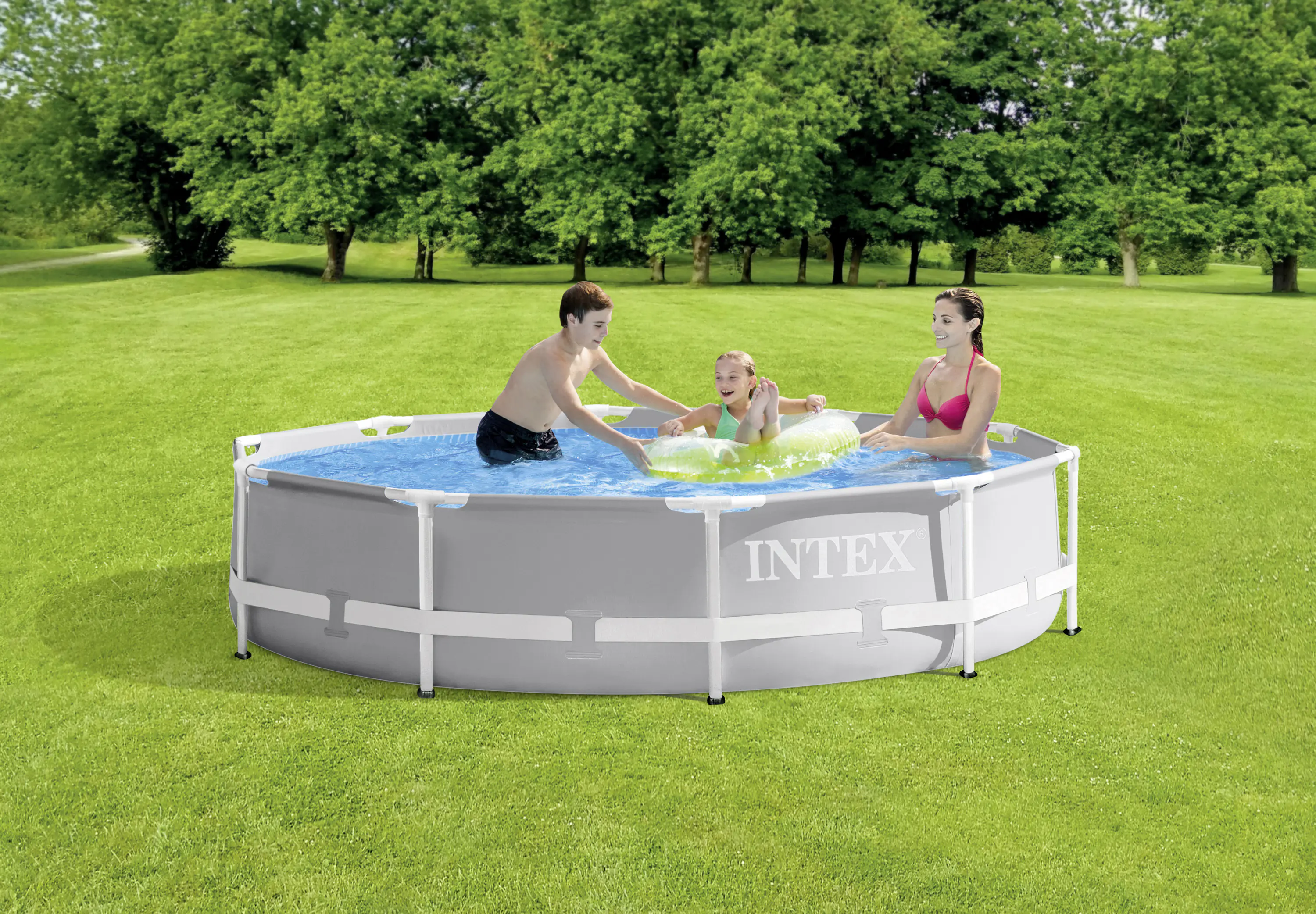 Intex Frame Pool-Set Prism Rondo rund Ø 305 x 76 cm grau