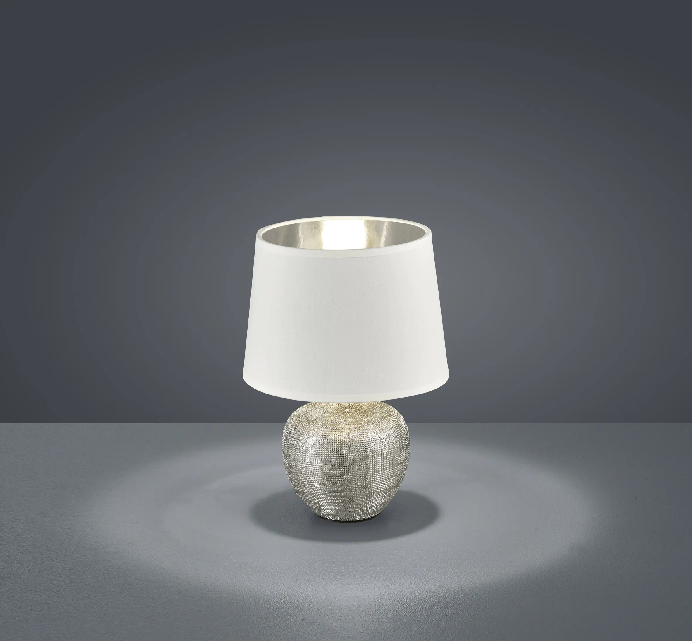 Reality Leuchten Tischleuchte Luxor silber Schnurschalter