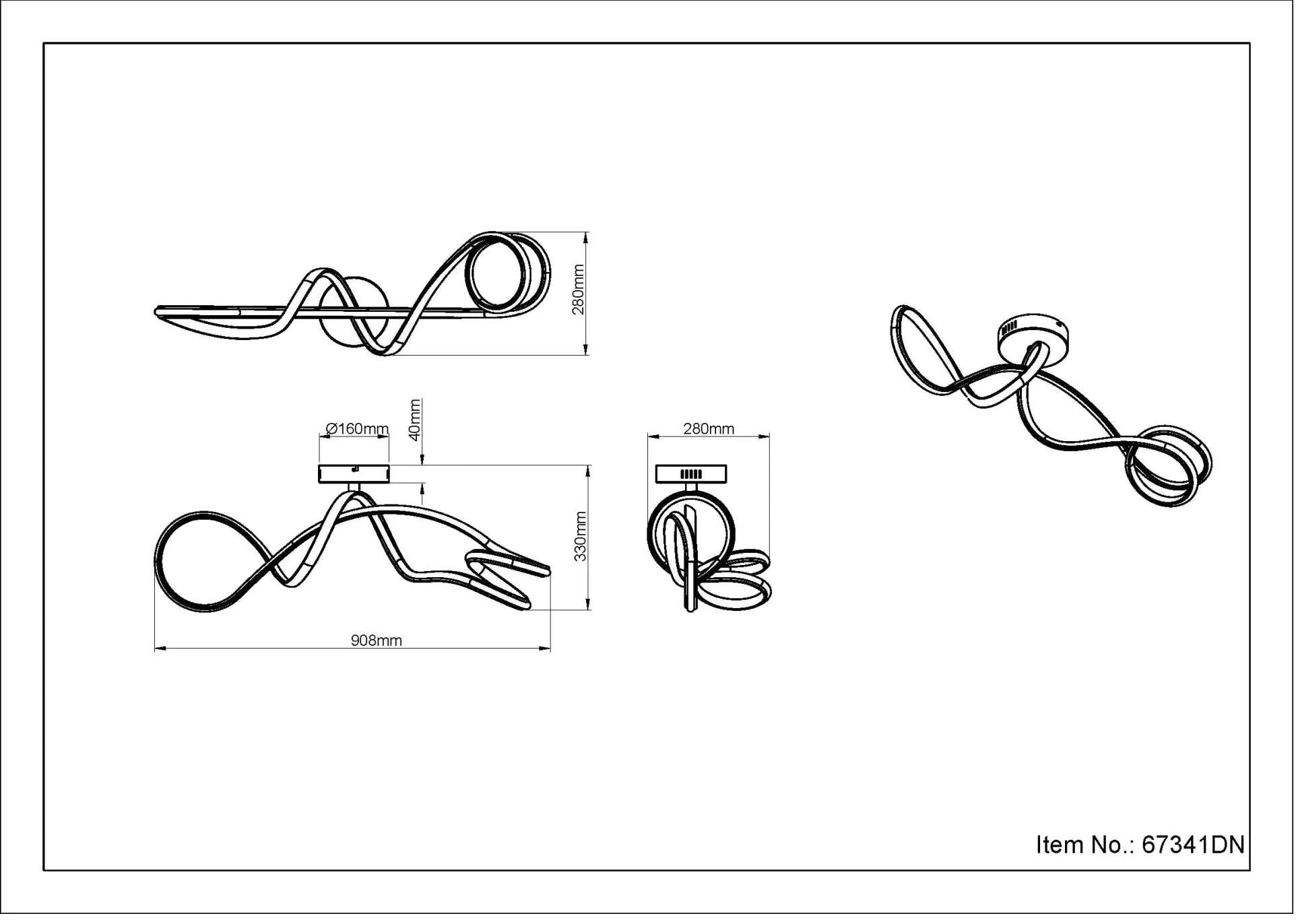 Globo LED-Deckenleuchte SWIRL nickel