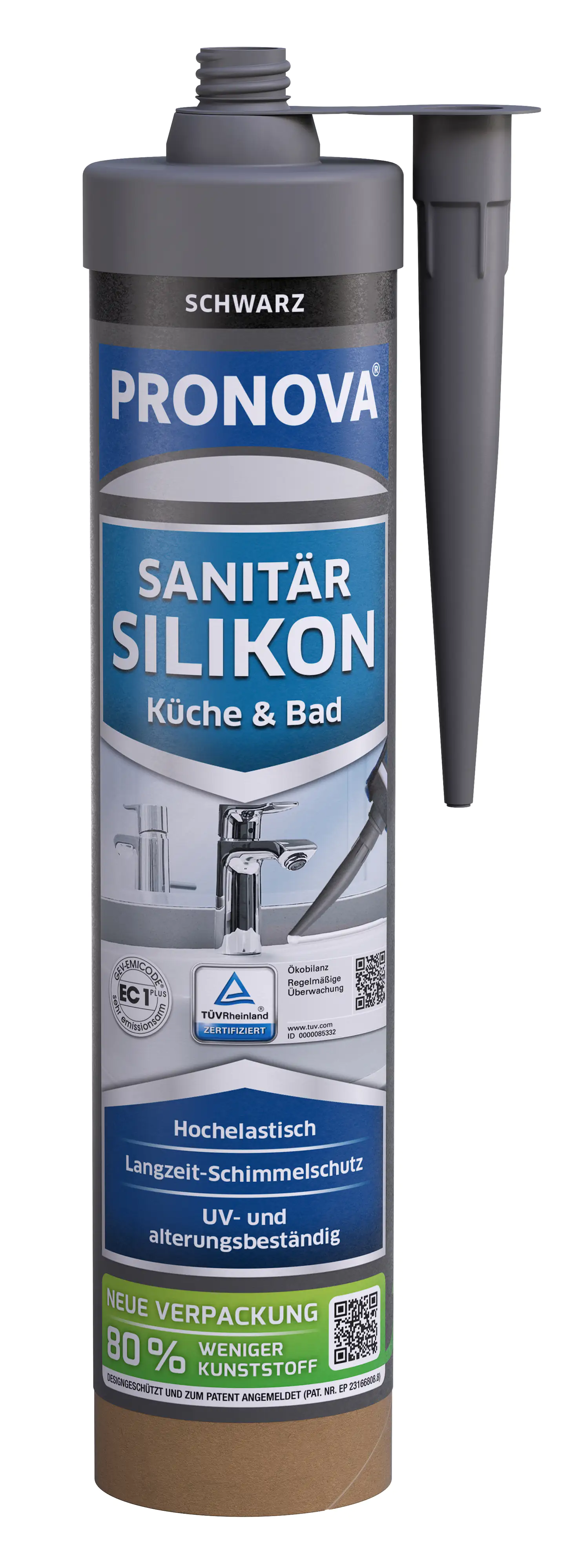 PRONOVA ECO Sanitär Silikon 280 ml schwarz