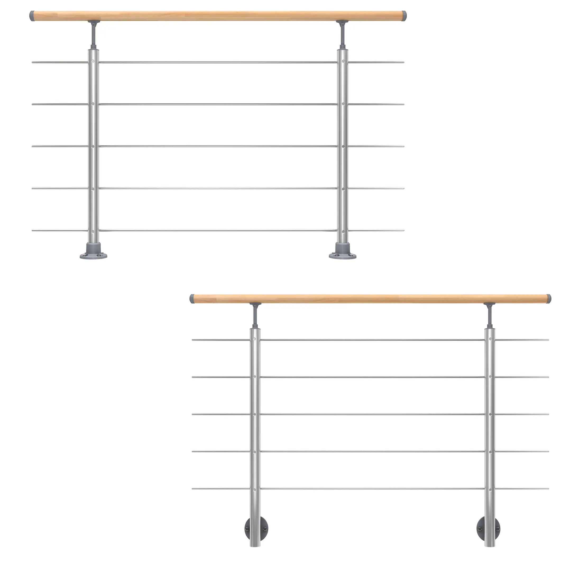DOLLE Geländerset PS 030 Aluminium mit Buchehandlauf 150 cm