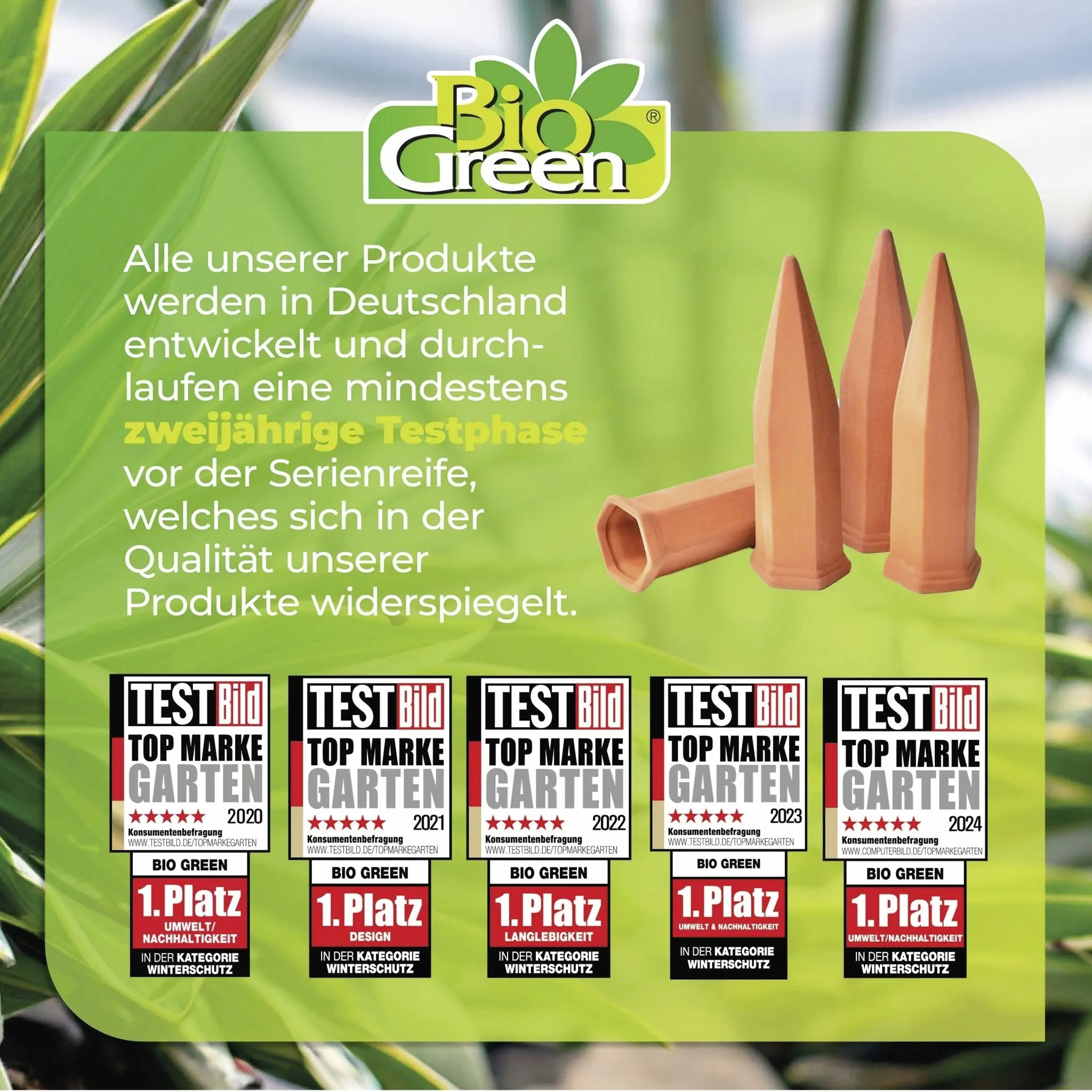 BioGreen Bewässerungskegel Hydro Wine für Wein- und PET-Flaschen 4 Stück