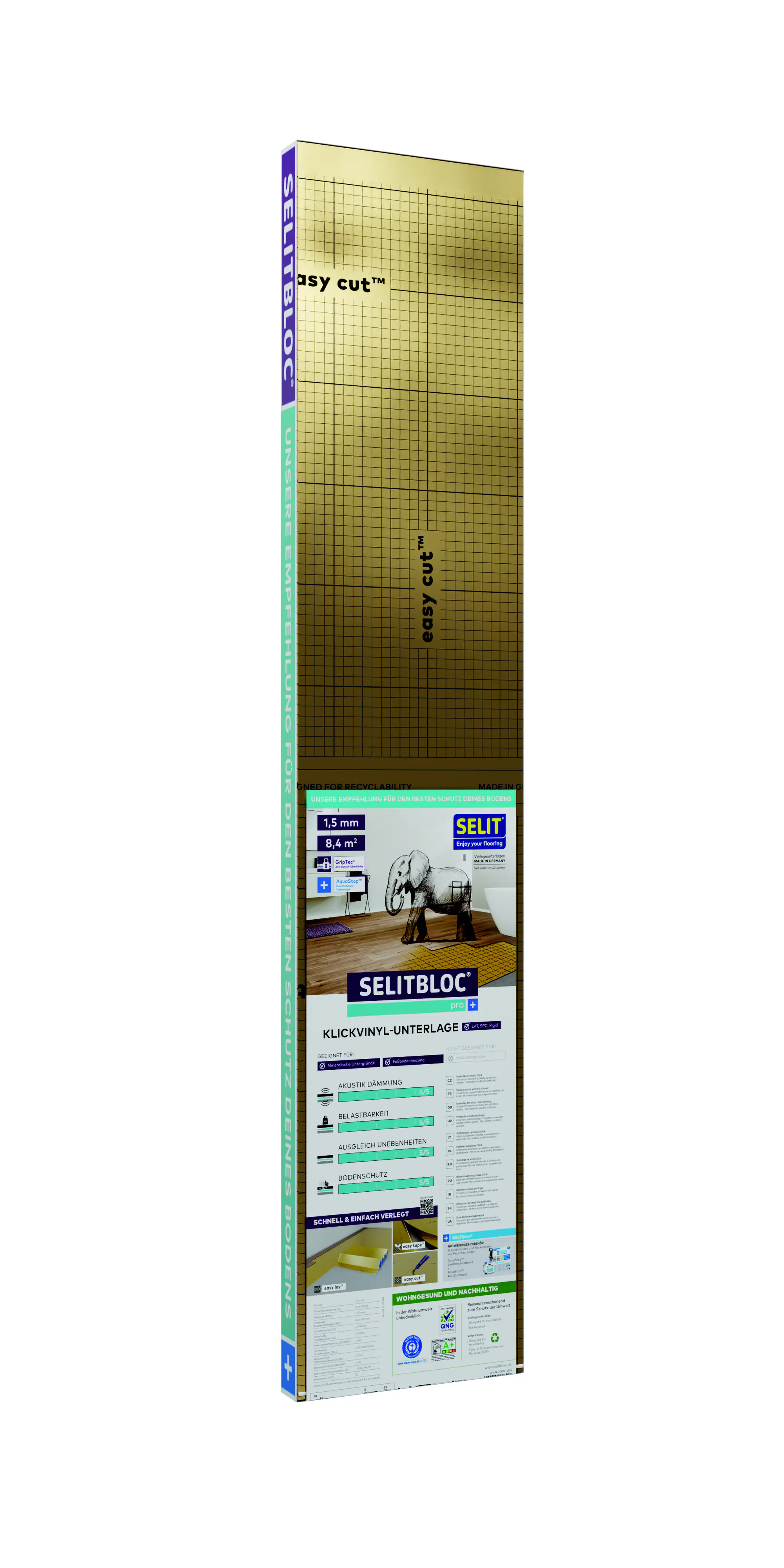 Selitbloc Klickvinylunterlage pro+ 1,5 mm 8,4 m²