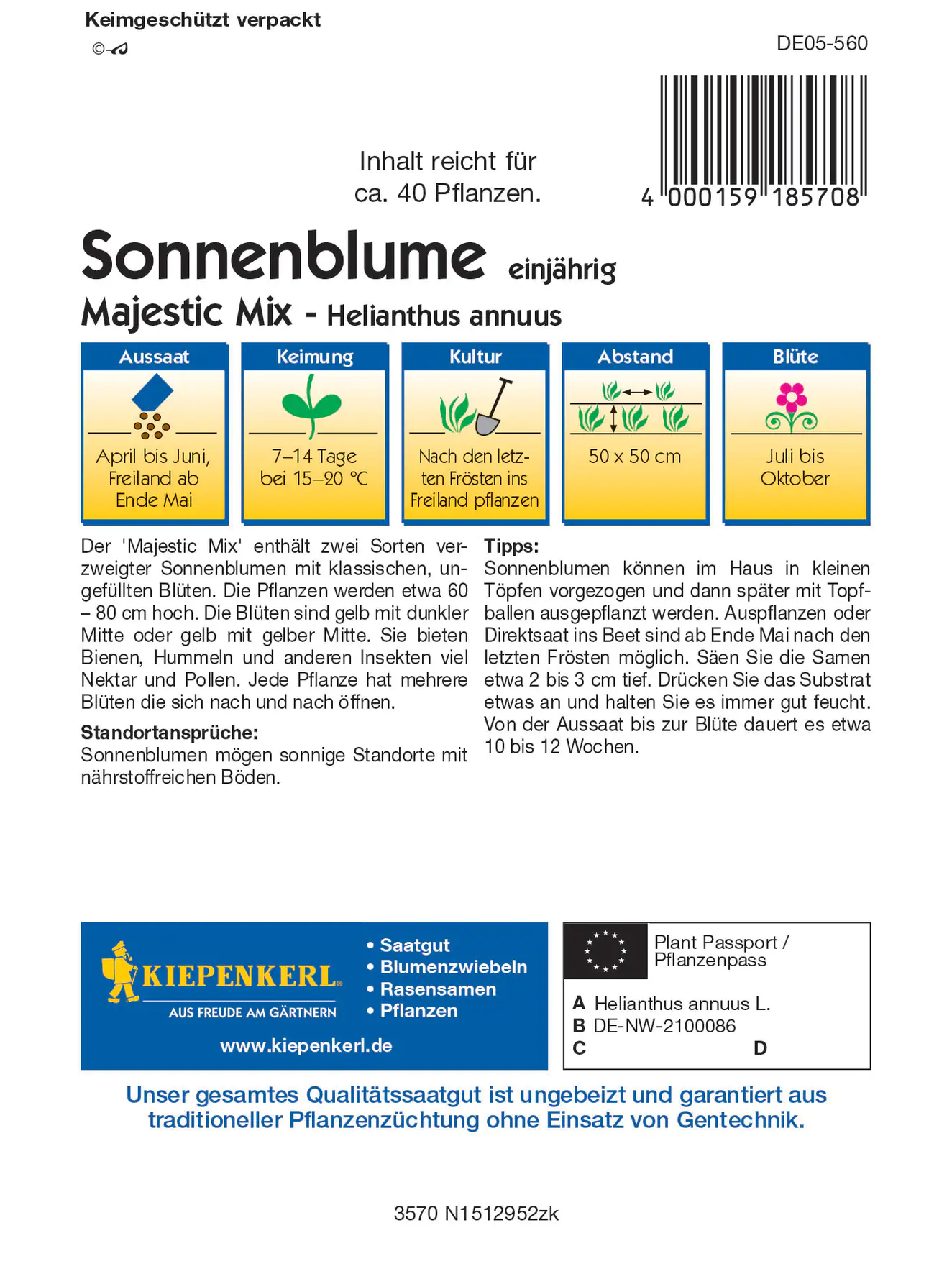 Kiepenkerl Sonnenblume Majestic Mix