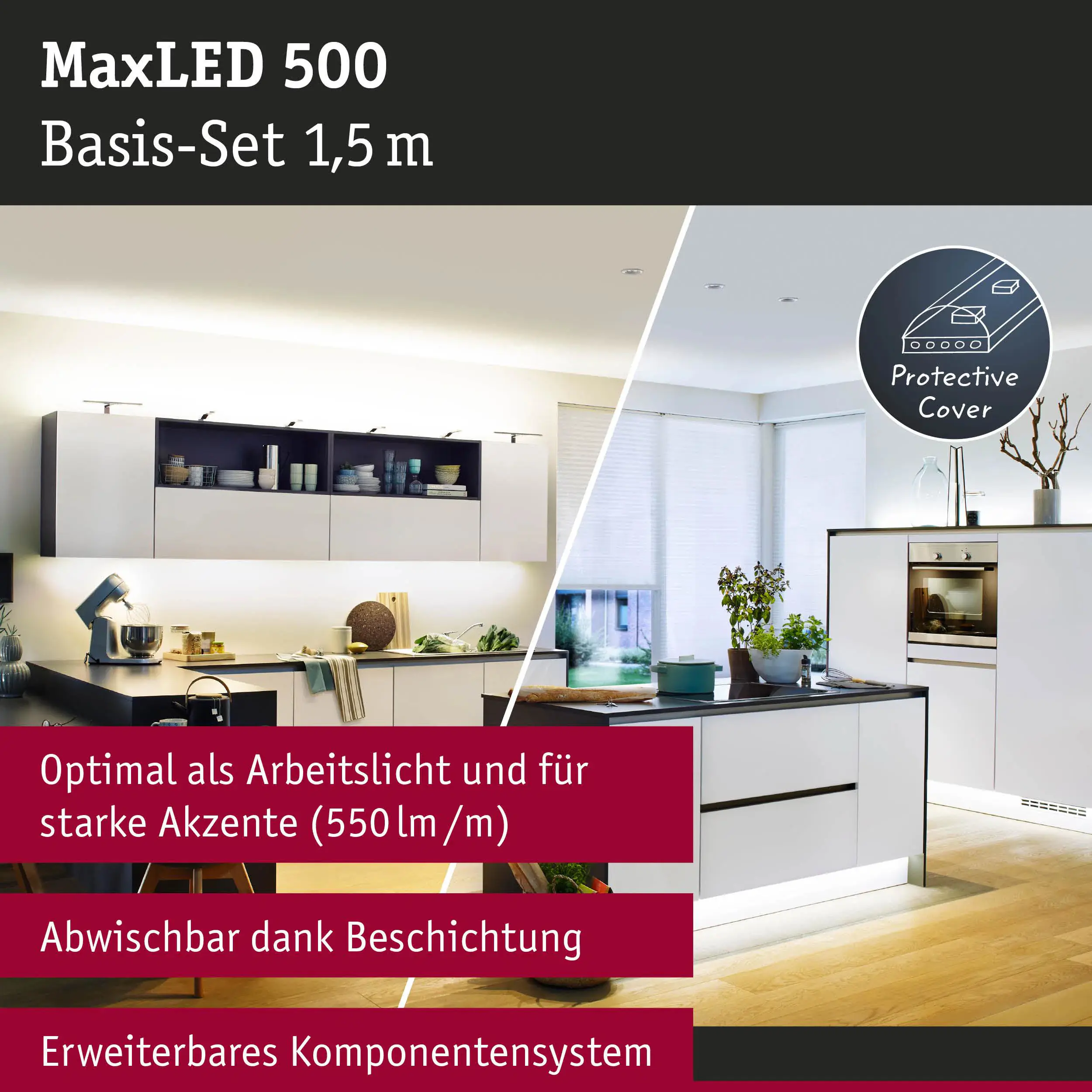 Paulmann LED-Streifen Set MaxLED 1,5 m 9 W warmweiß-kaltweiß silber dimmbar