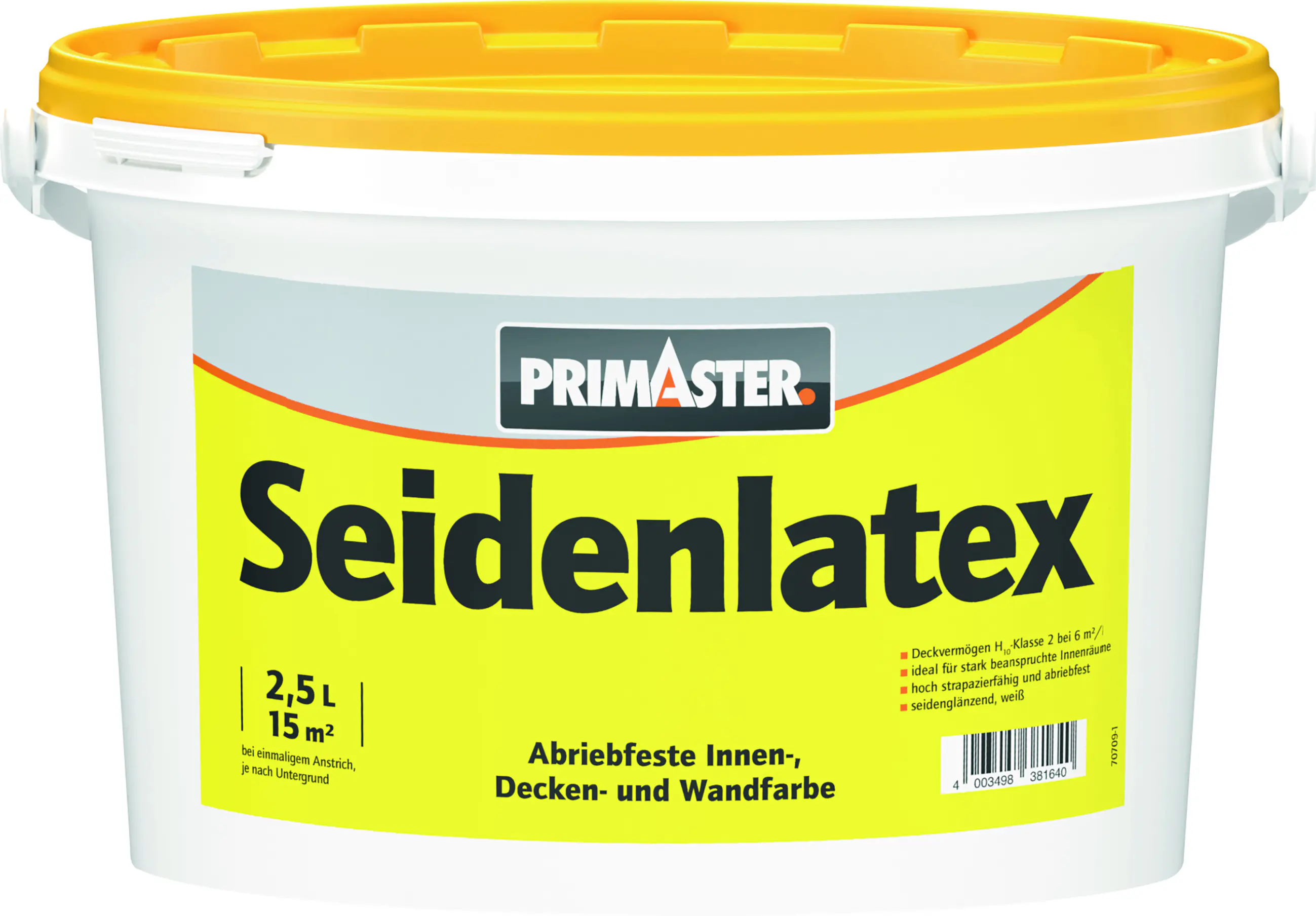 Primaster Seidenlatex seidenglänzend 2,5 L weiß  Primaster Seidenlatex seidenglänzend 2,5 L weiß