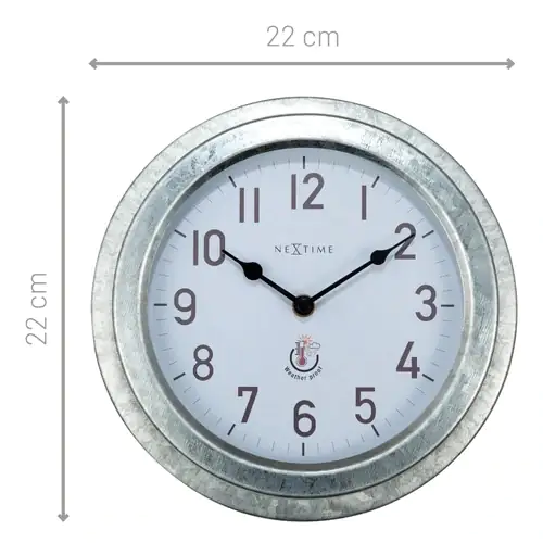 Nextime Außenwanduhr Poppy Ø 22 cm silber Nextime Außenwanduhr Poppy Ø 22 cm silber