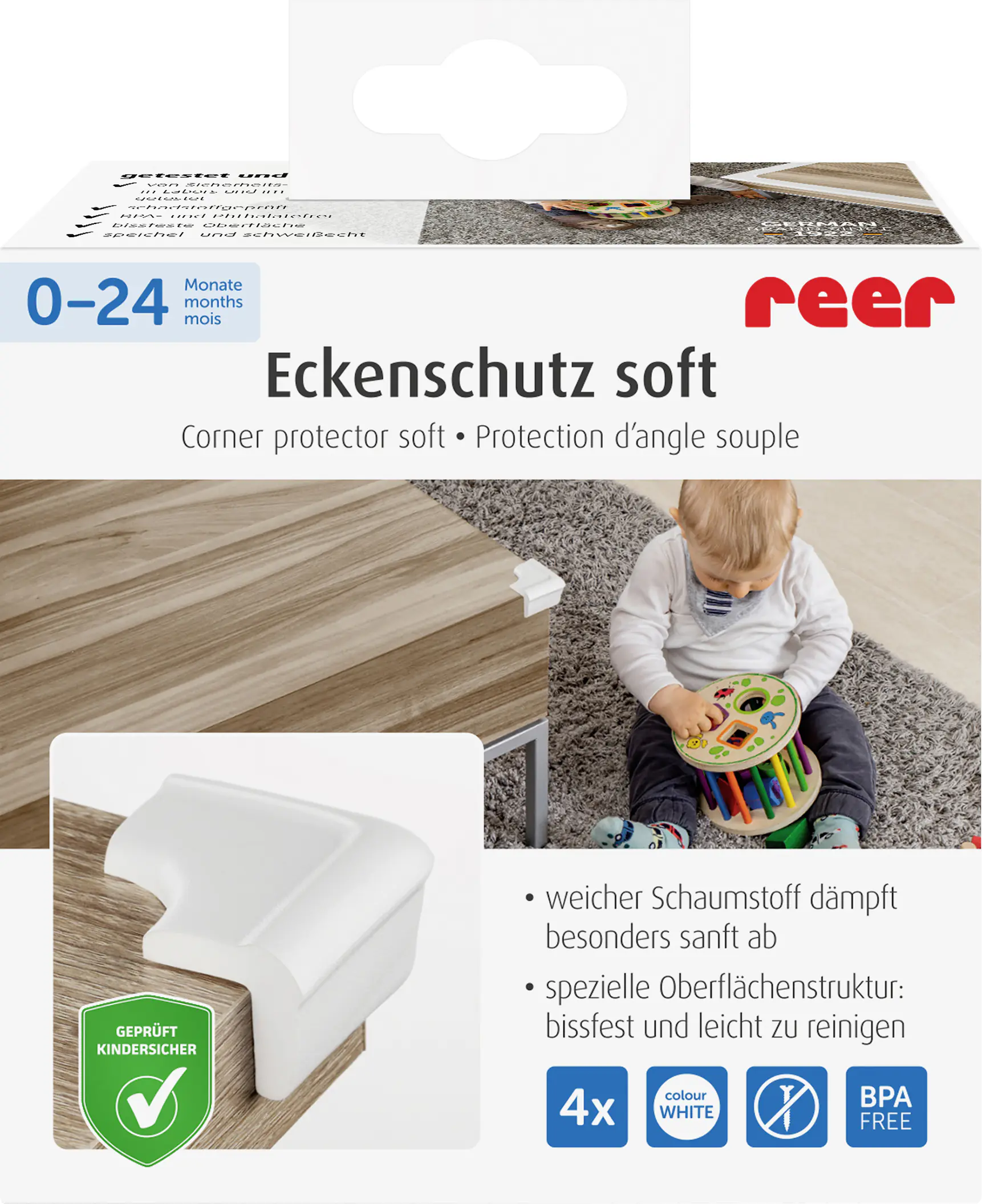 reer Eckenschutz soft weiß 4 Stück