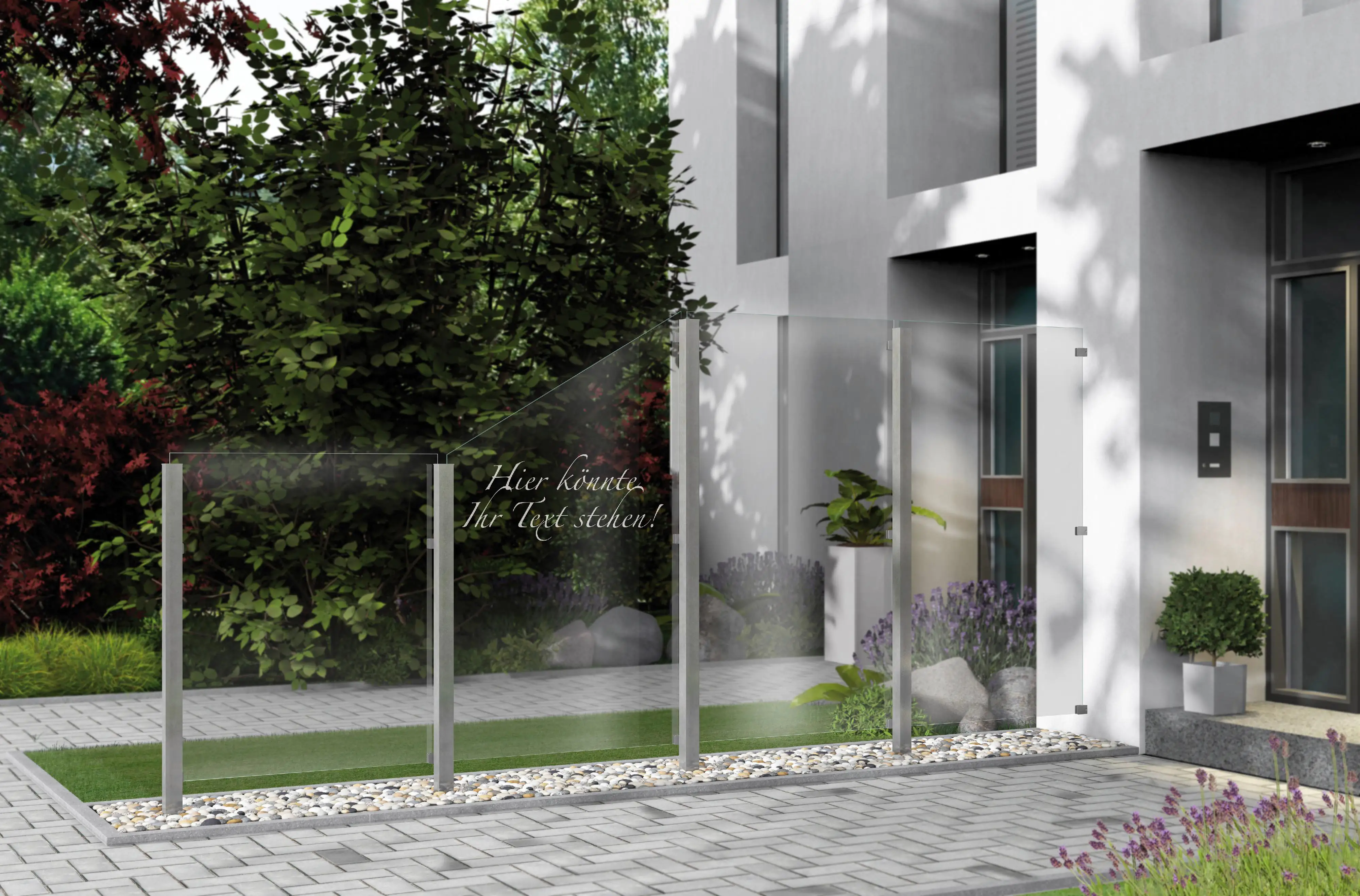 Ambiente Glaszaun Dekor Logo 103 x 120 cm gehärtetes 8 mm Glas Ambiente Glaszaun Dekor Logo 103 x 120 cm gehärtetes 8 mm Glas