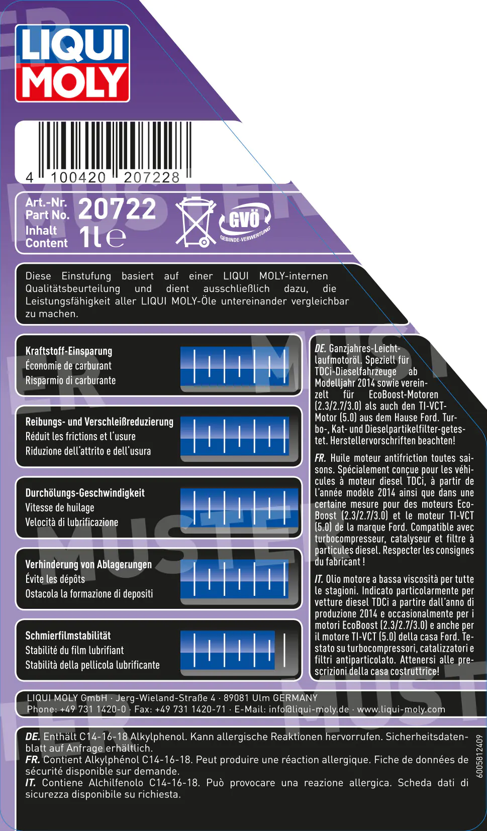 Liqui Moly Motoröl Special Tec F 0W-30 1 L