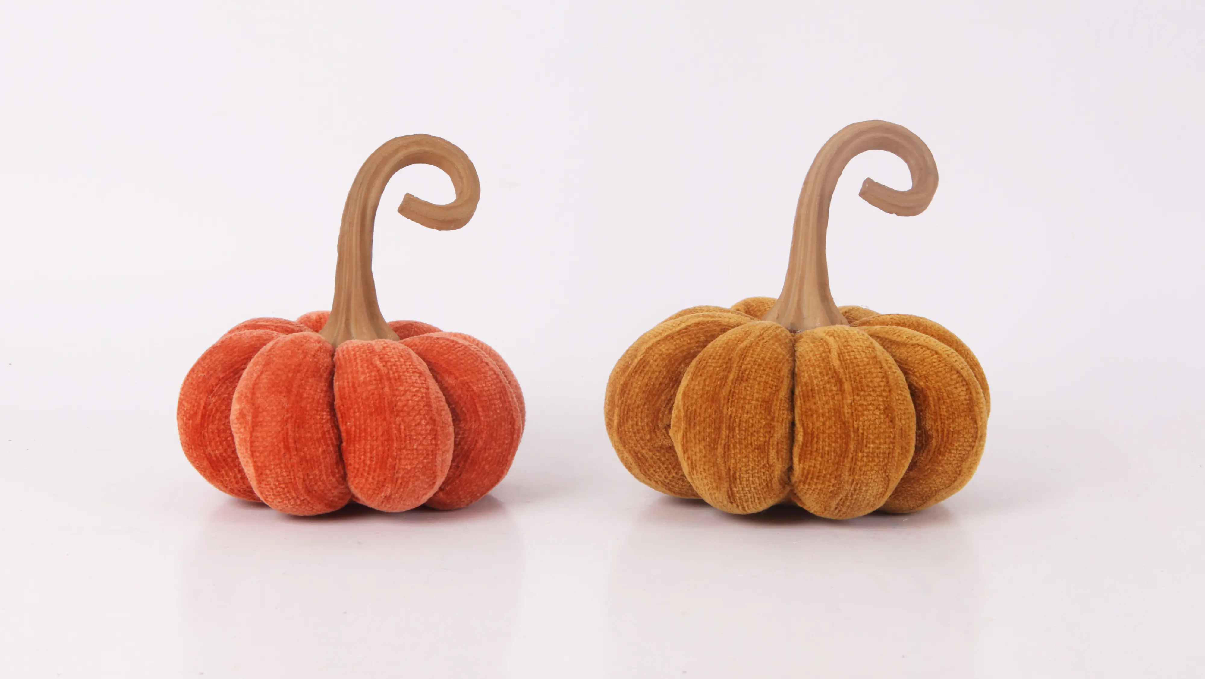 Dekofigur Kürbis Polyresin 14 cm orange braun 2 Stück