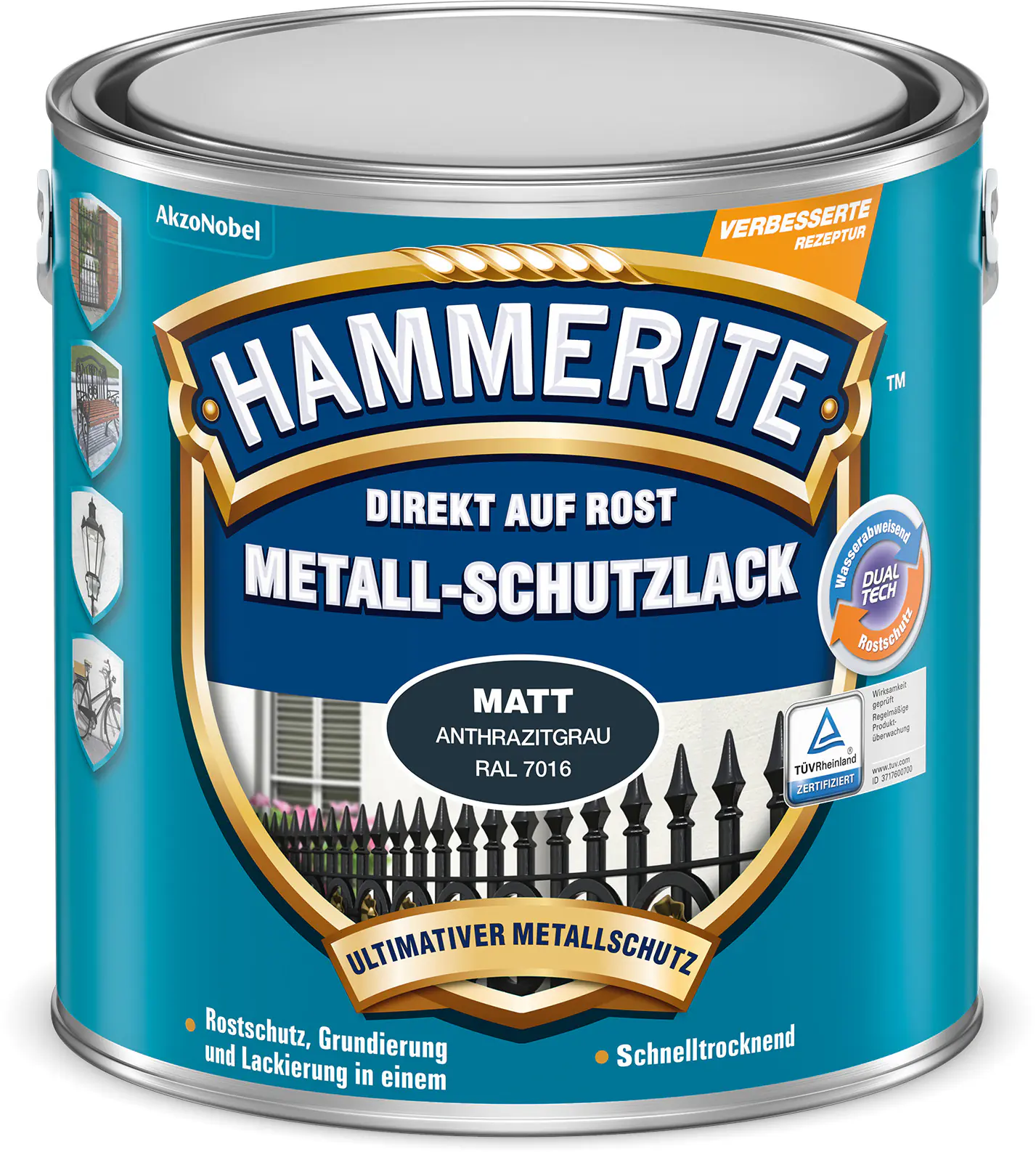 Hammerite Metall-Schutzlack 2,5 L anthrazitgrau 