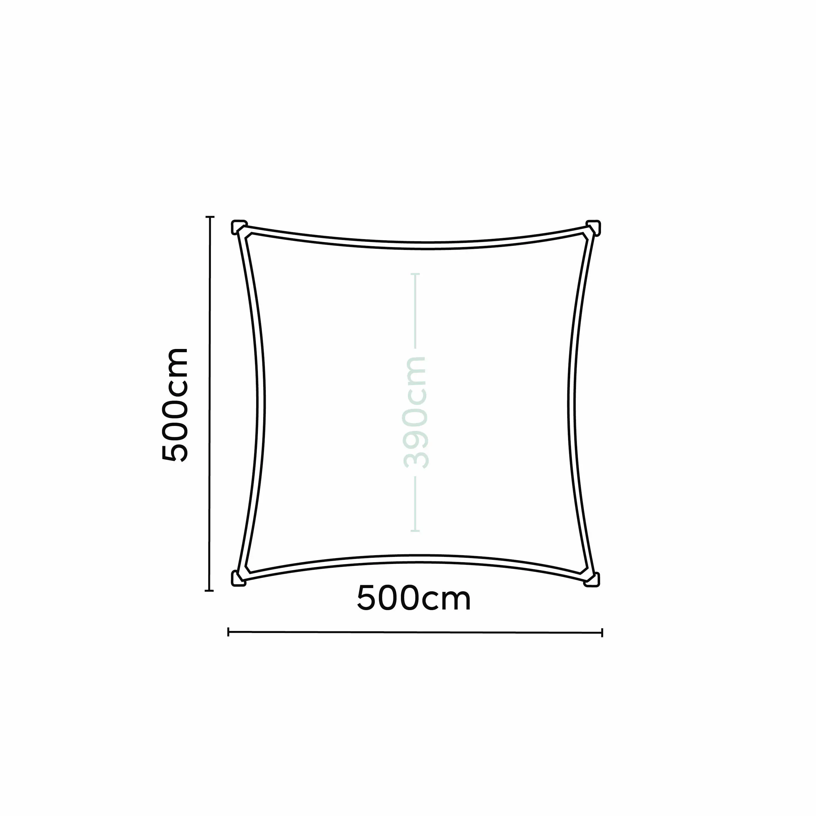 Platinum Sonnensegel Coolfit 5 x 5 m schwarz