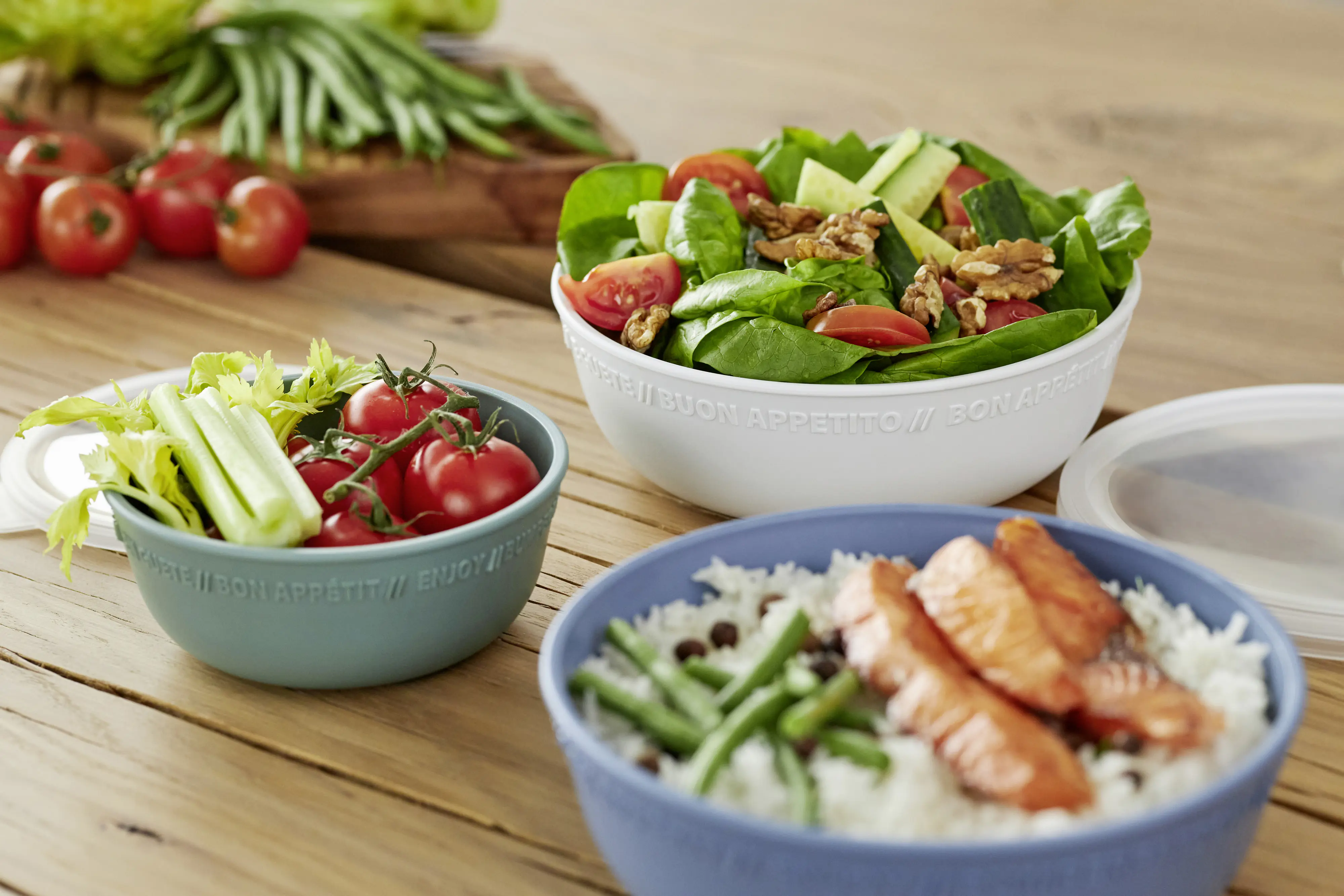 Rotho Schüssel mit Deckel 1,02 L Tresa horizon blau