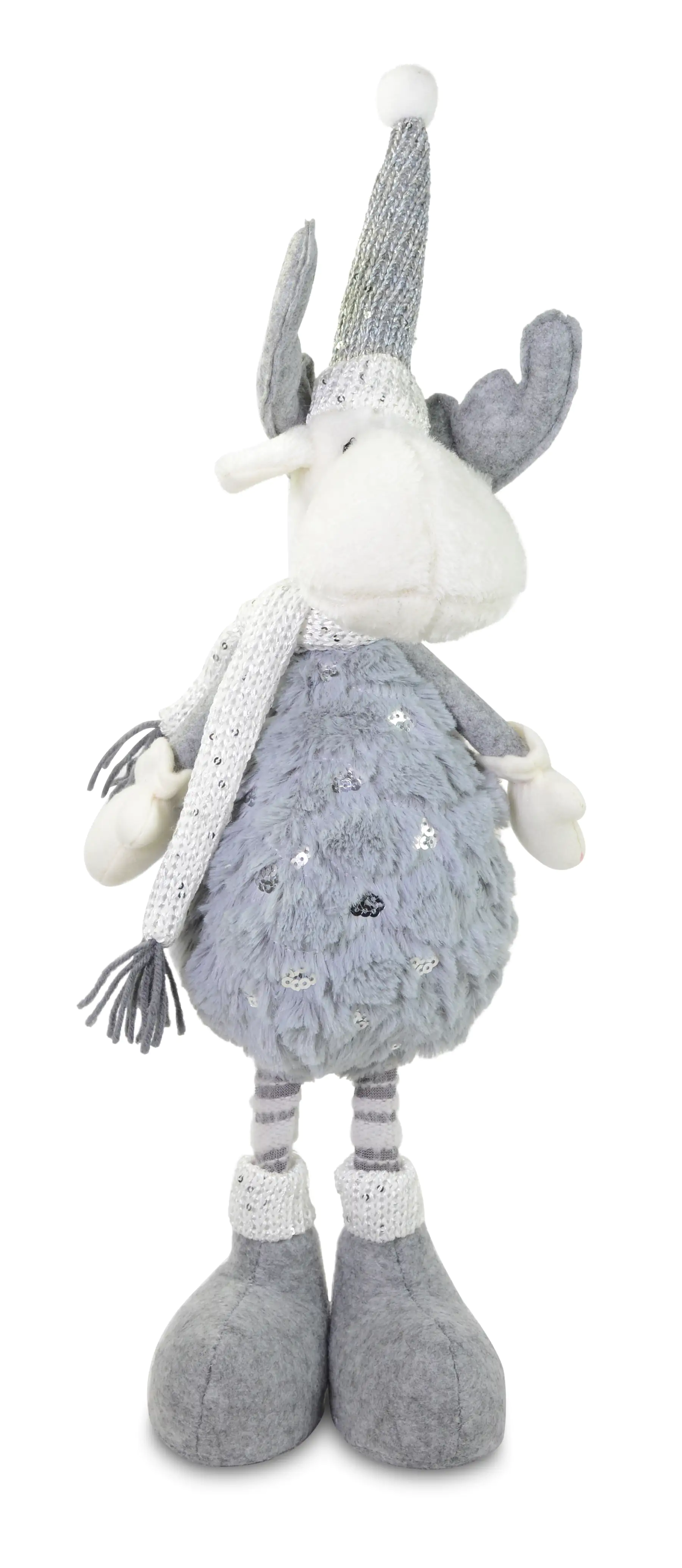 4004942747005 Riffelmacher Stoffhirsch stehend grau-weiß 54 cm